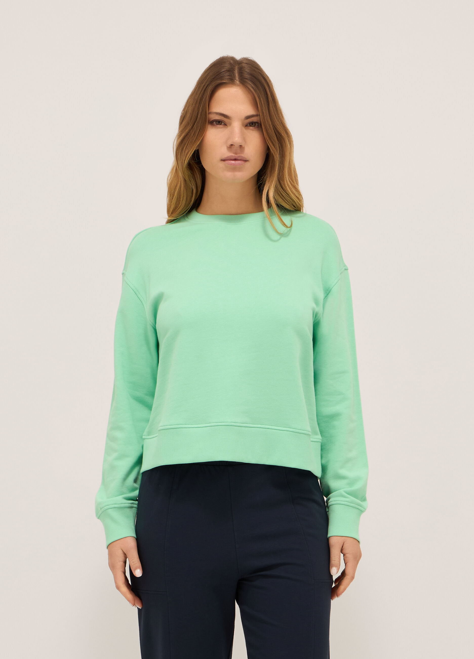 Felpa in french terry di puro cotone donna_0