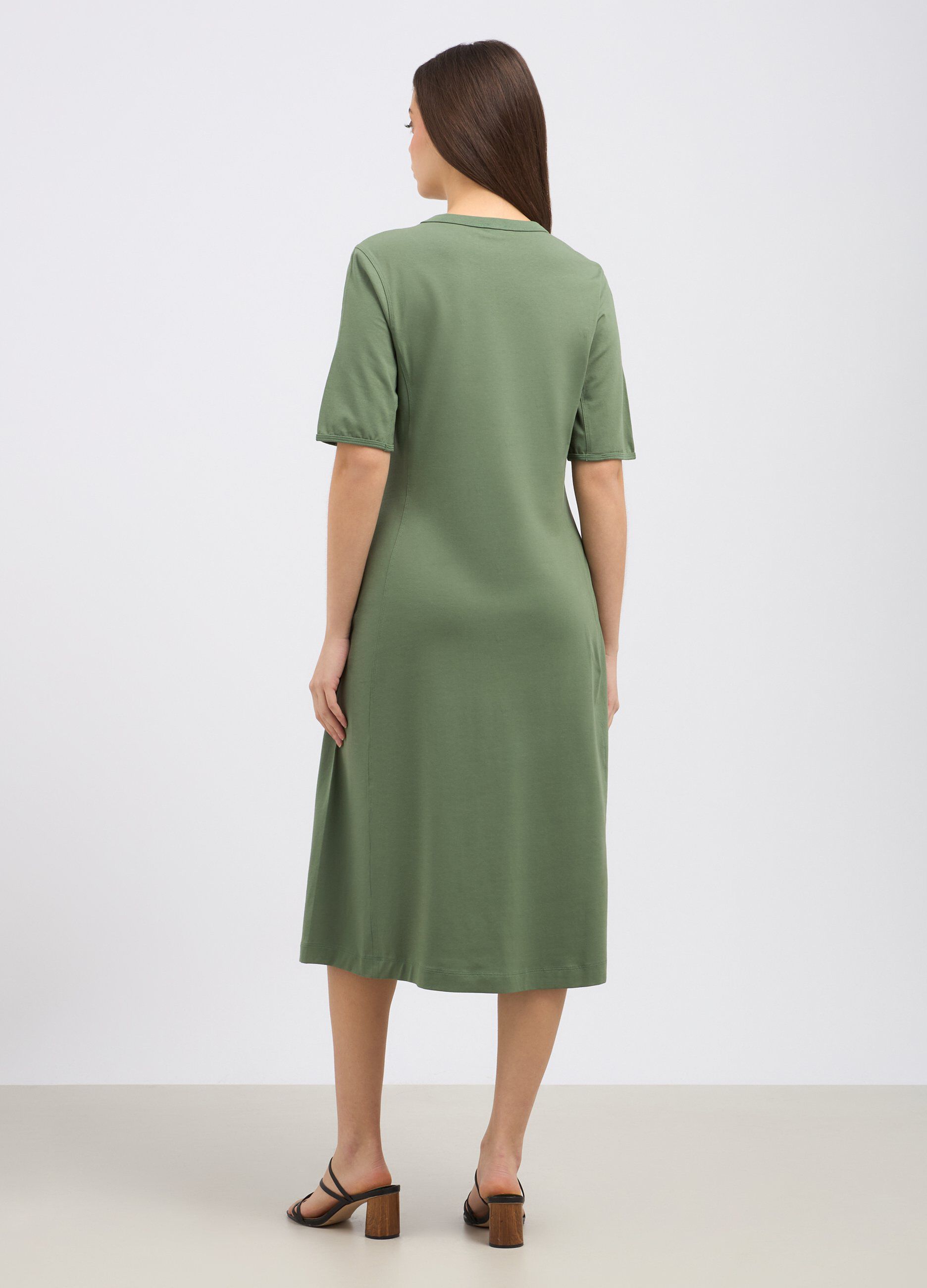 Abito lungo in cotone stretch donna_1