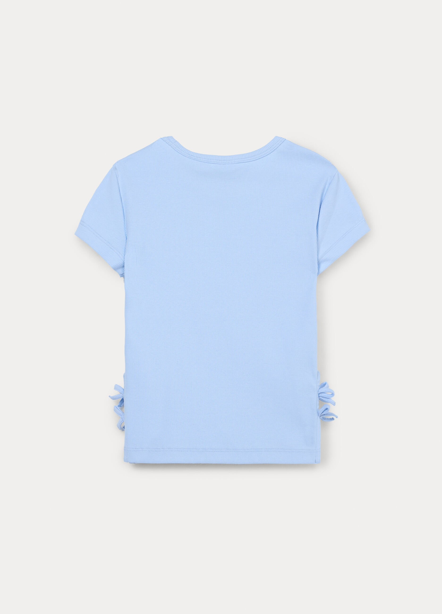 T-shirt in costina di cotone stretch ragazza_1