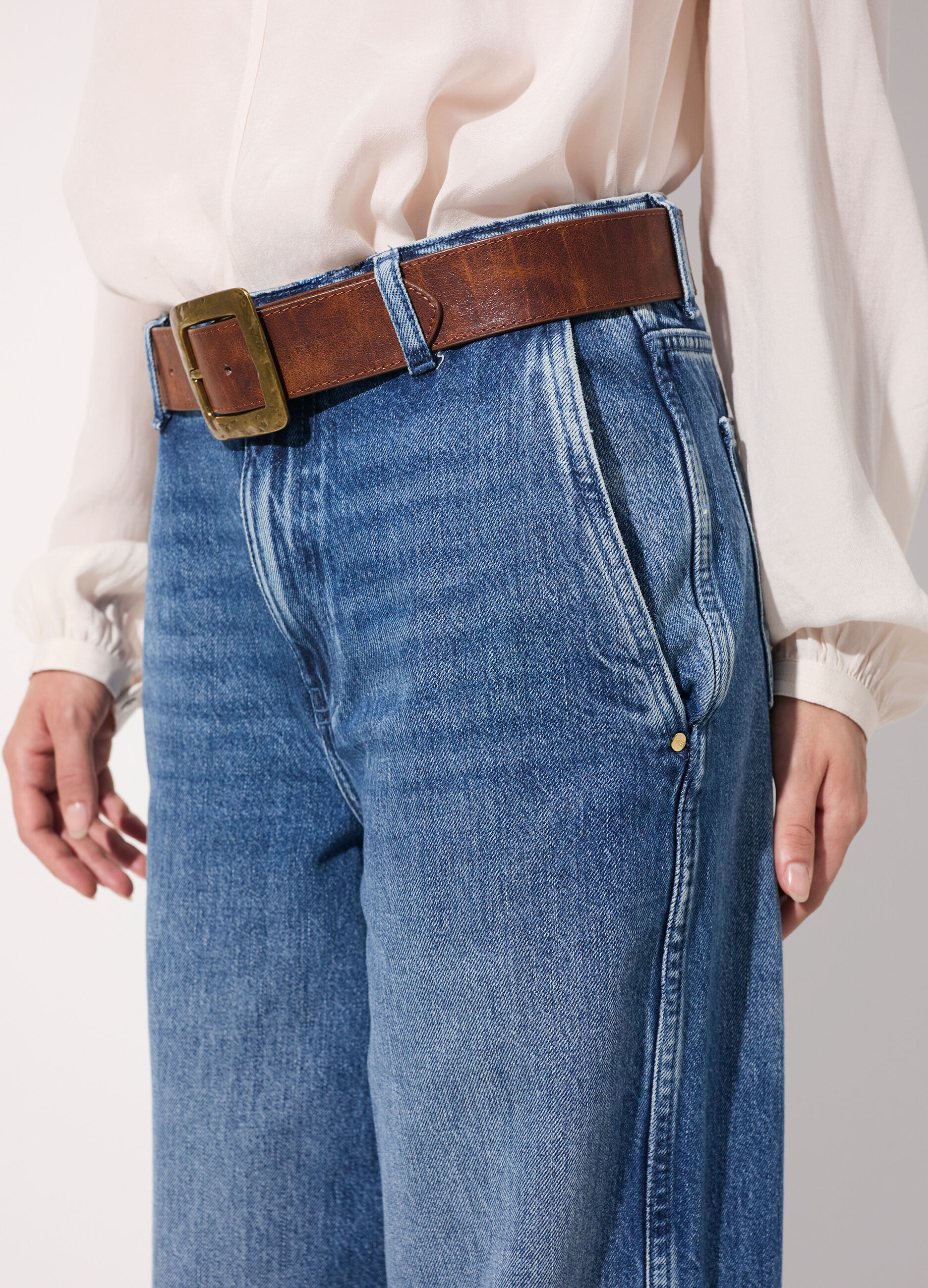 Pantalone denim flare fit donna_3