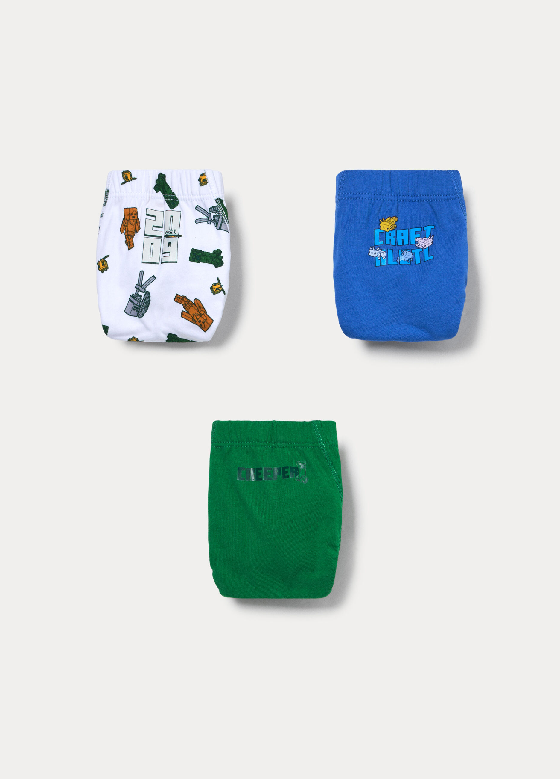 Pack 3 slip Minecraft in jersey di puro cotone bambino_0