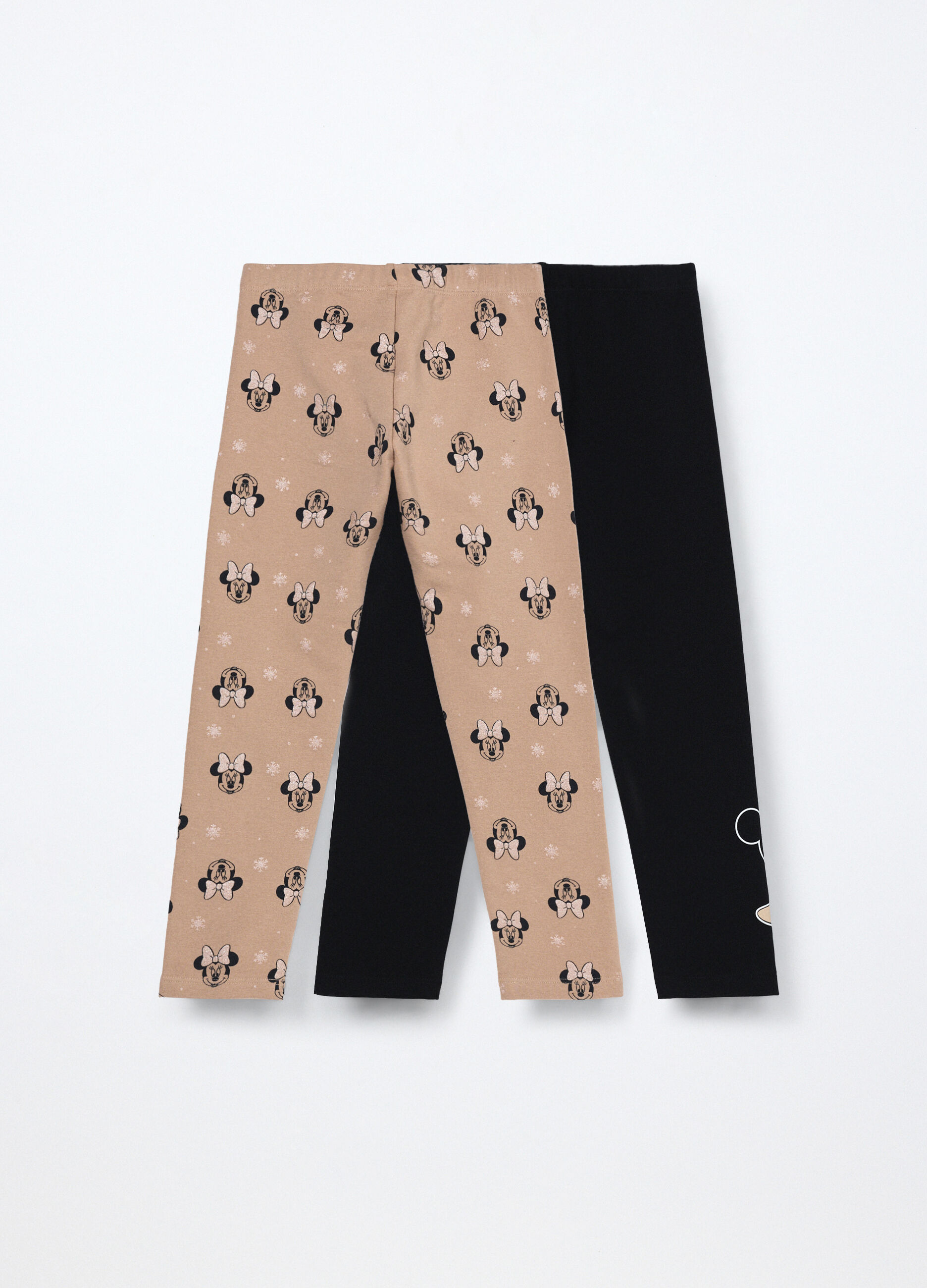Pack 2 leggings in cotone fleece stretch bambina_1