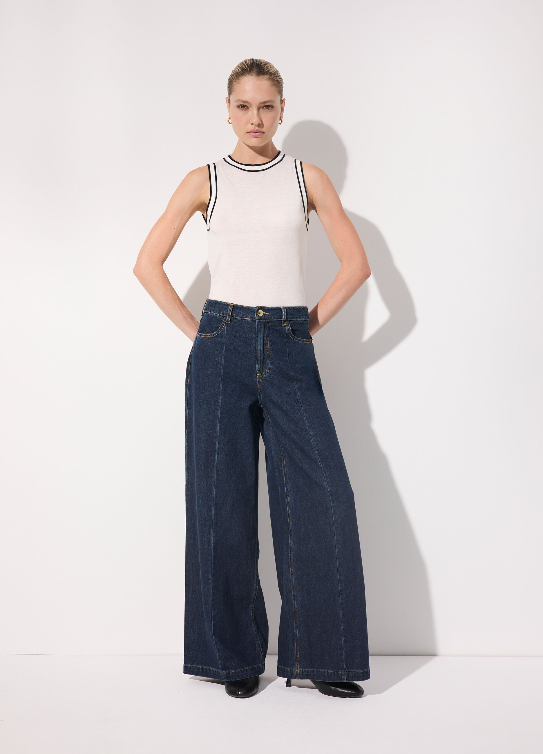 Canotta in tricot misto lana donna_0