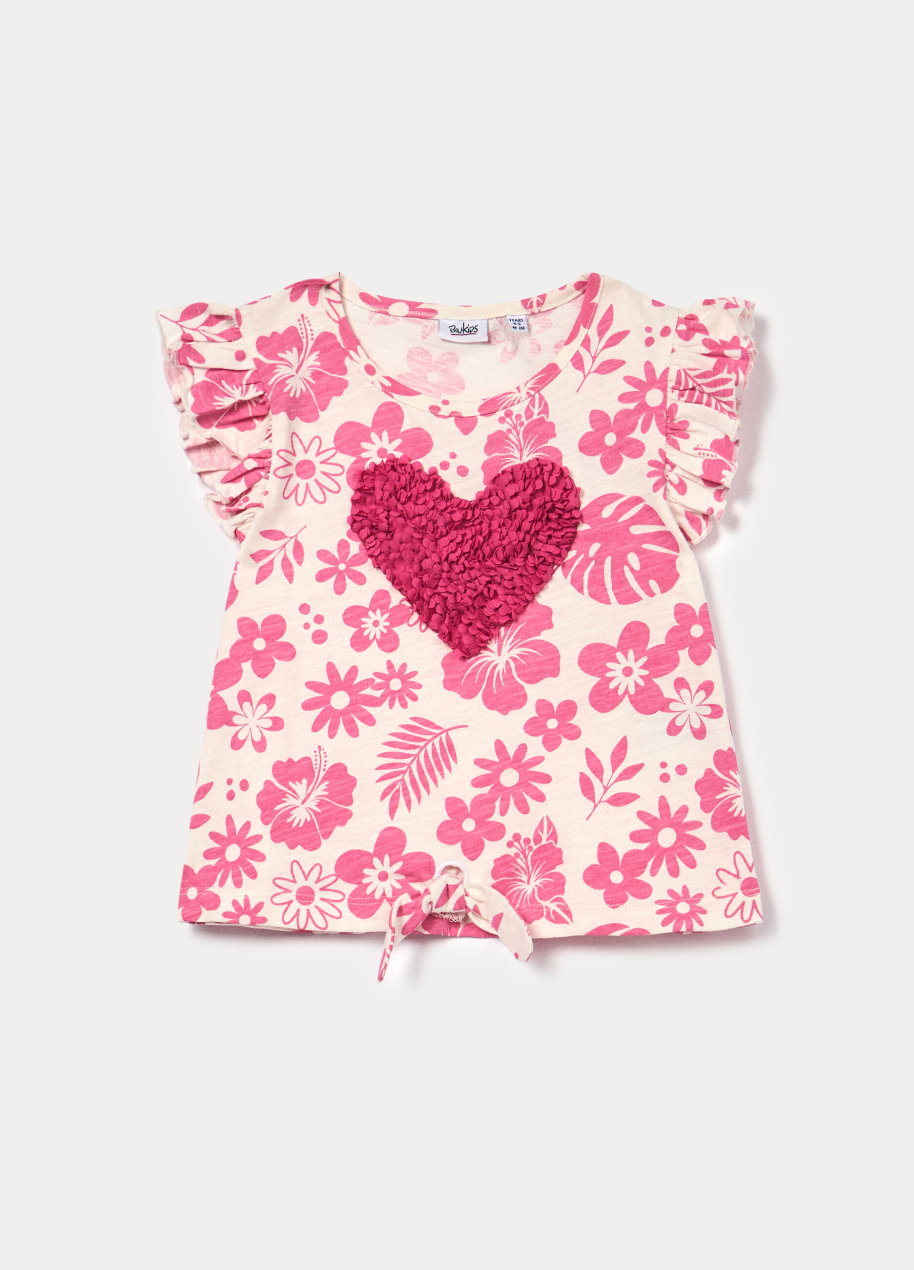 T-shirt in jersey di cotone slub bambina_0