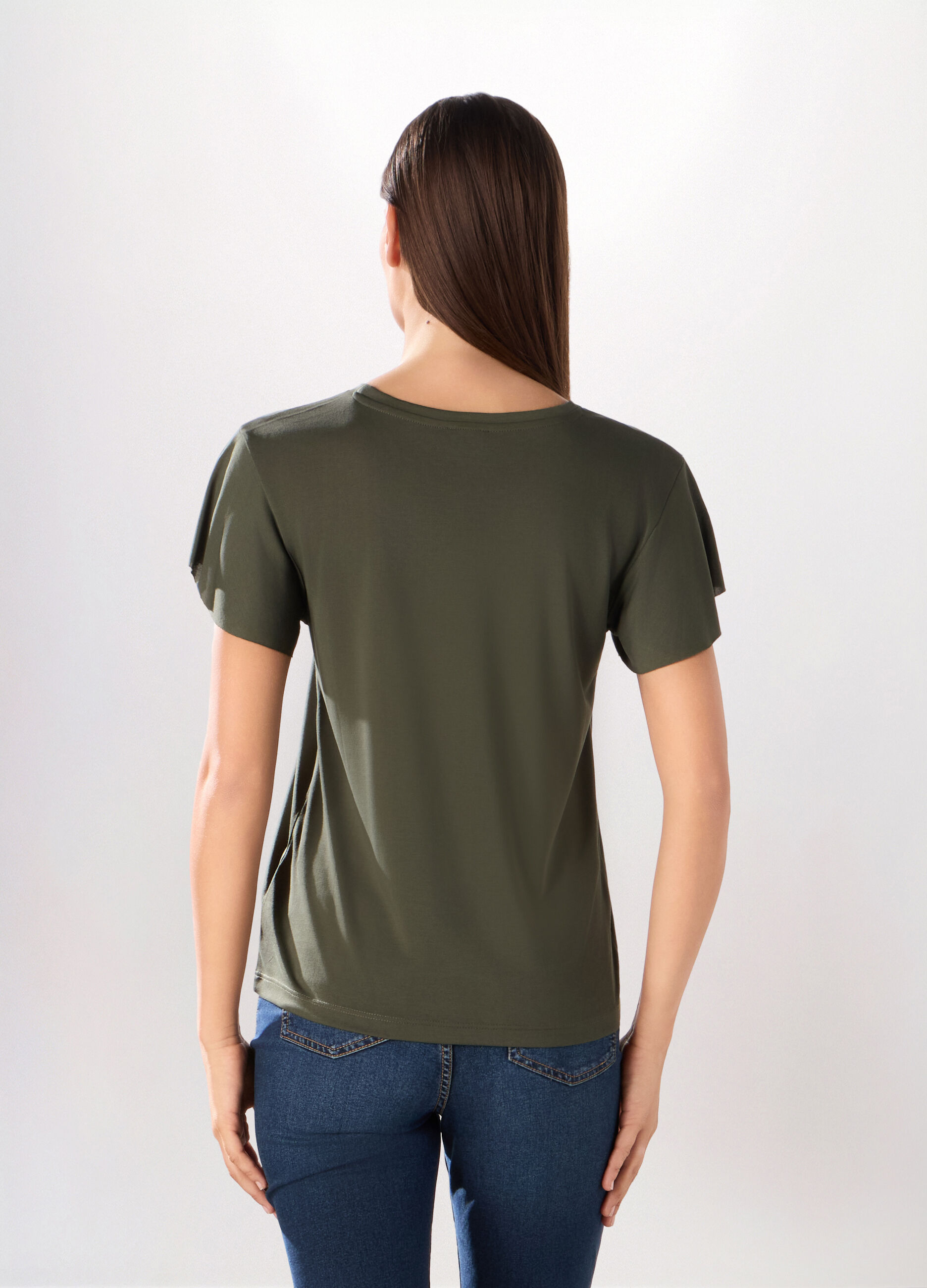 T-shirt in jersey di misto modal donna_1