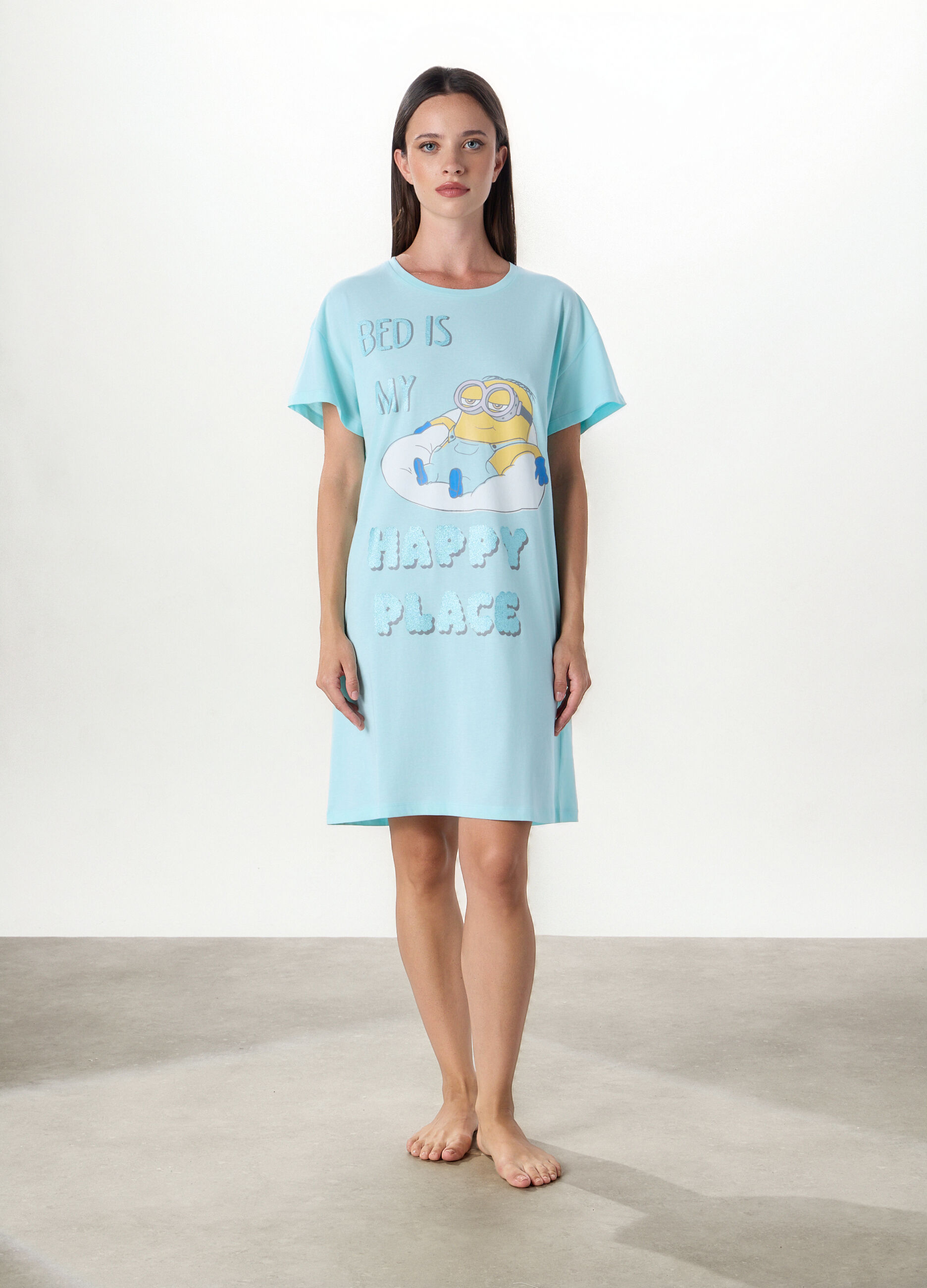 Camicia da notte Cattivissimo Me in jersey di puro cotone donna