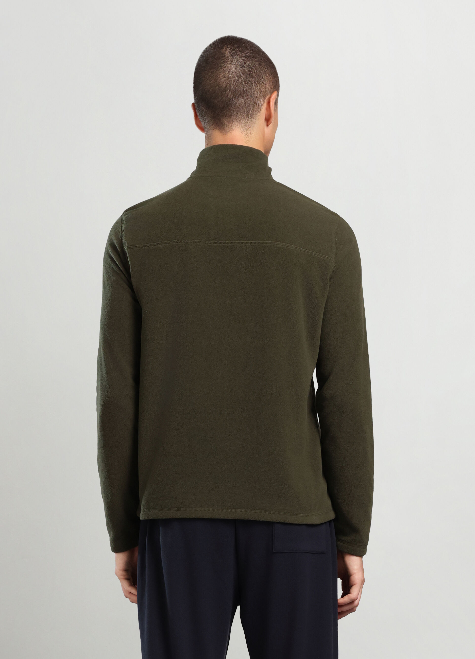 Felpa a collo alto con mezza zip uomo_1