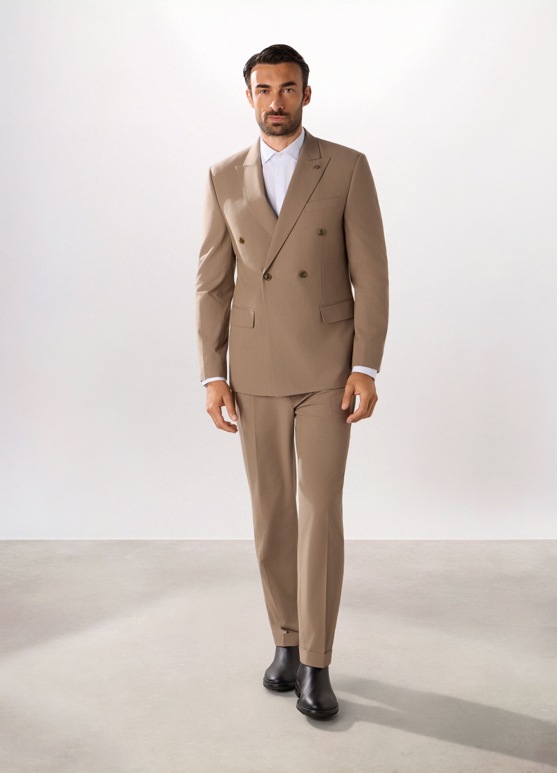 Blazer doppiopetto in twill stretch uomo_0