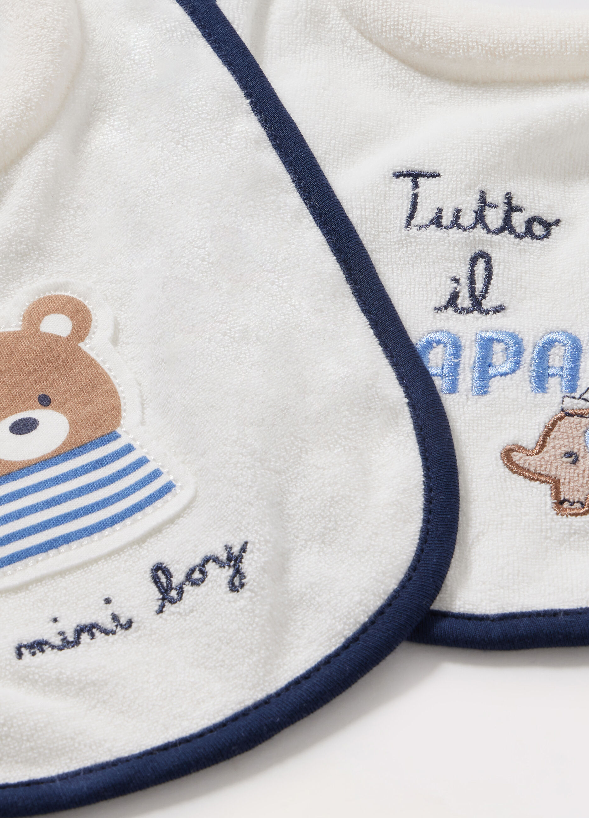 Pack 2 bavaglini in spugna di misto cotone neonato_1