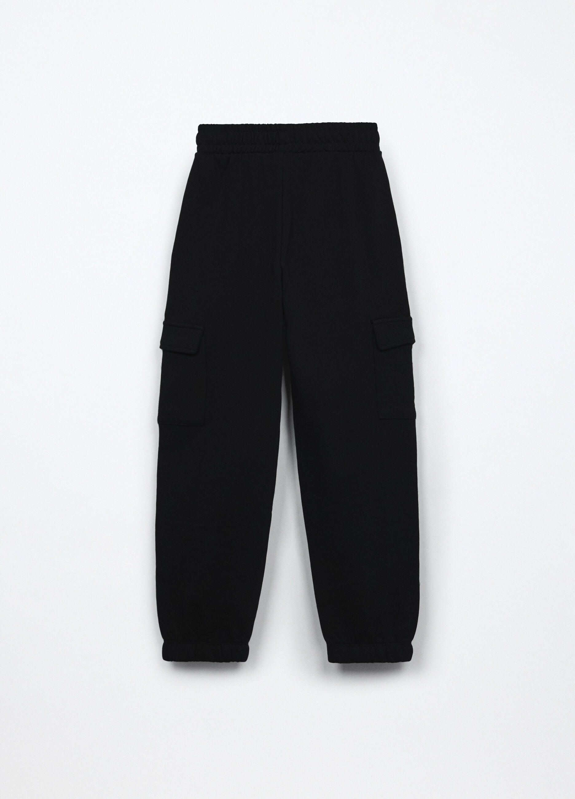 Jogger cargo in french terry di misto cotone ragazza_1