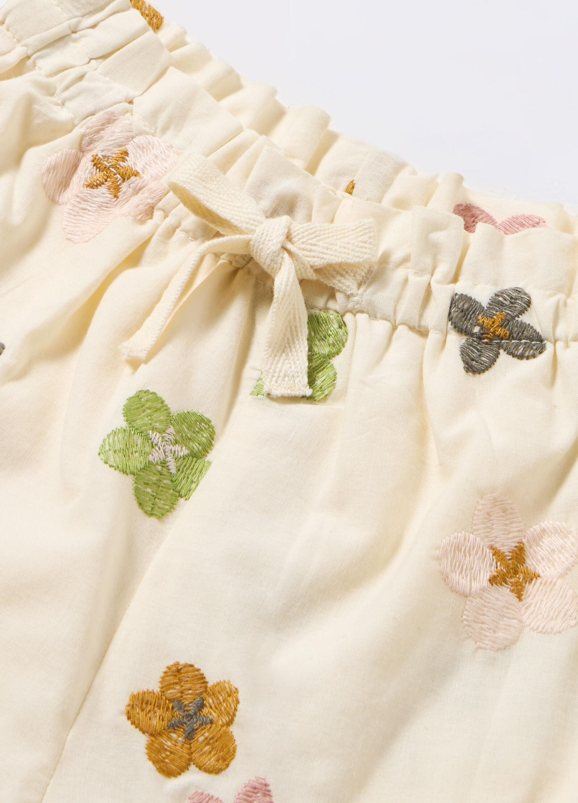 Shorts in puro cotone voile neonata_1