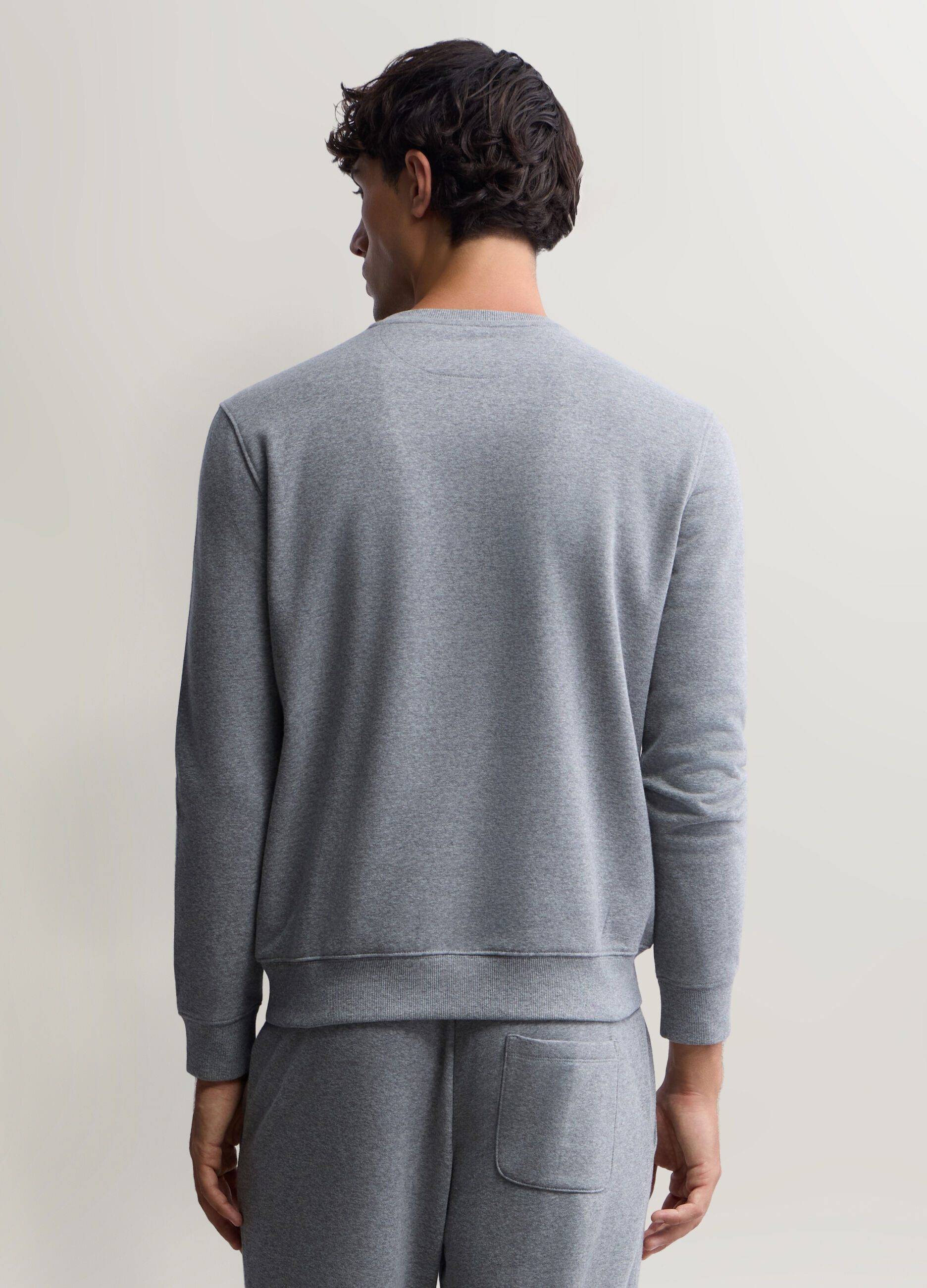 Felpa girocollo in cotone uomo