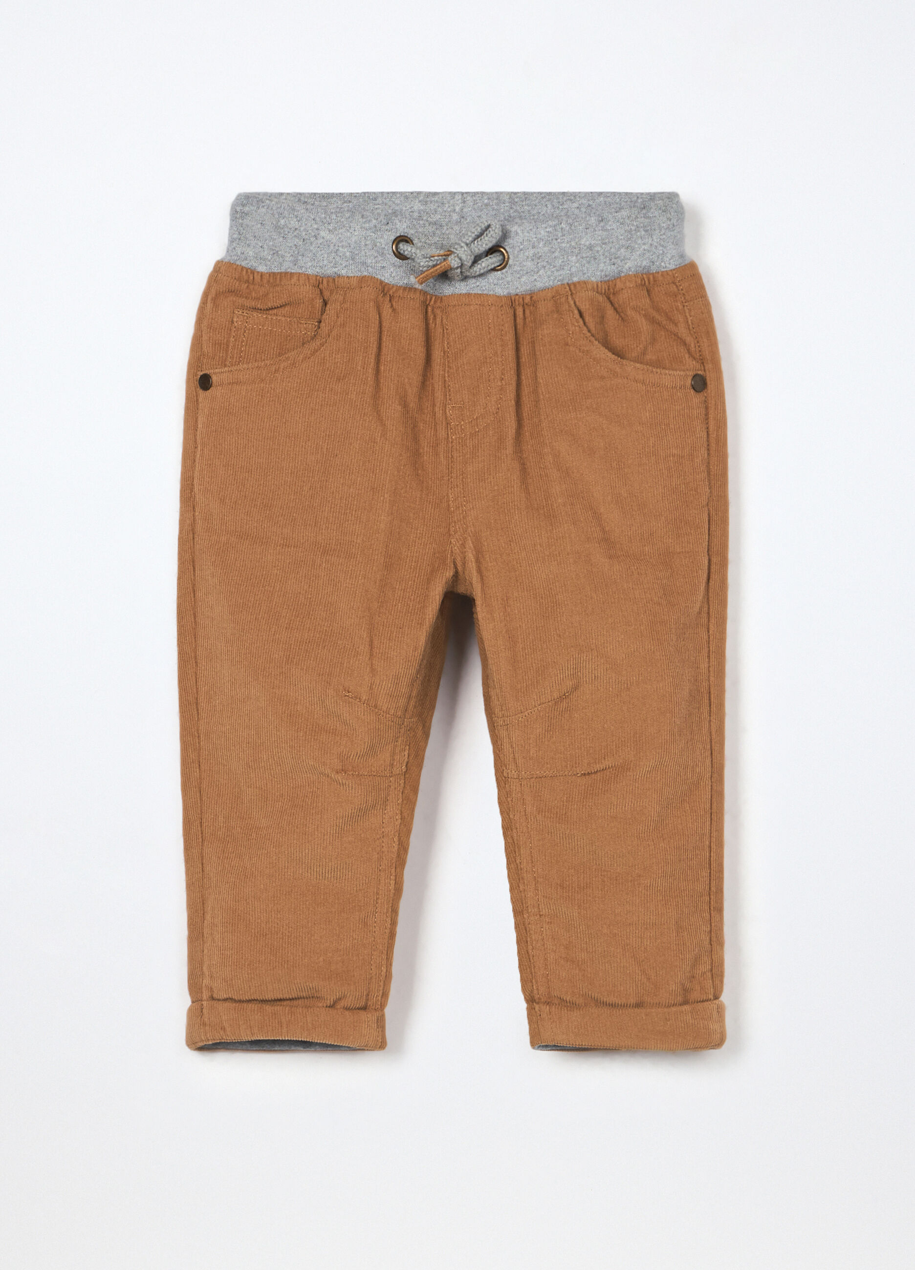 Pantaloni in velluto a coste di puro cotone neonato_0