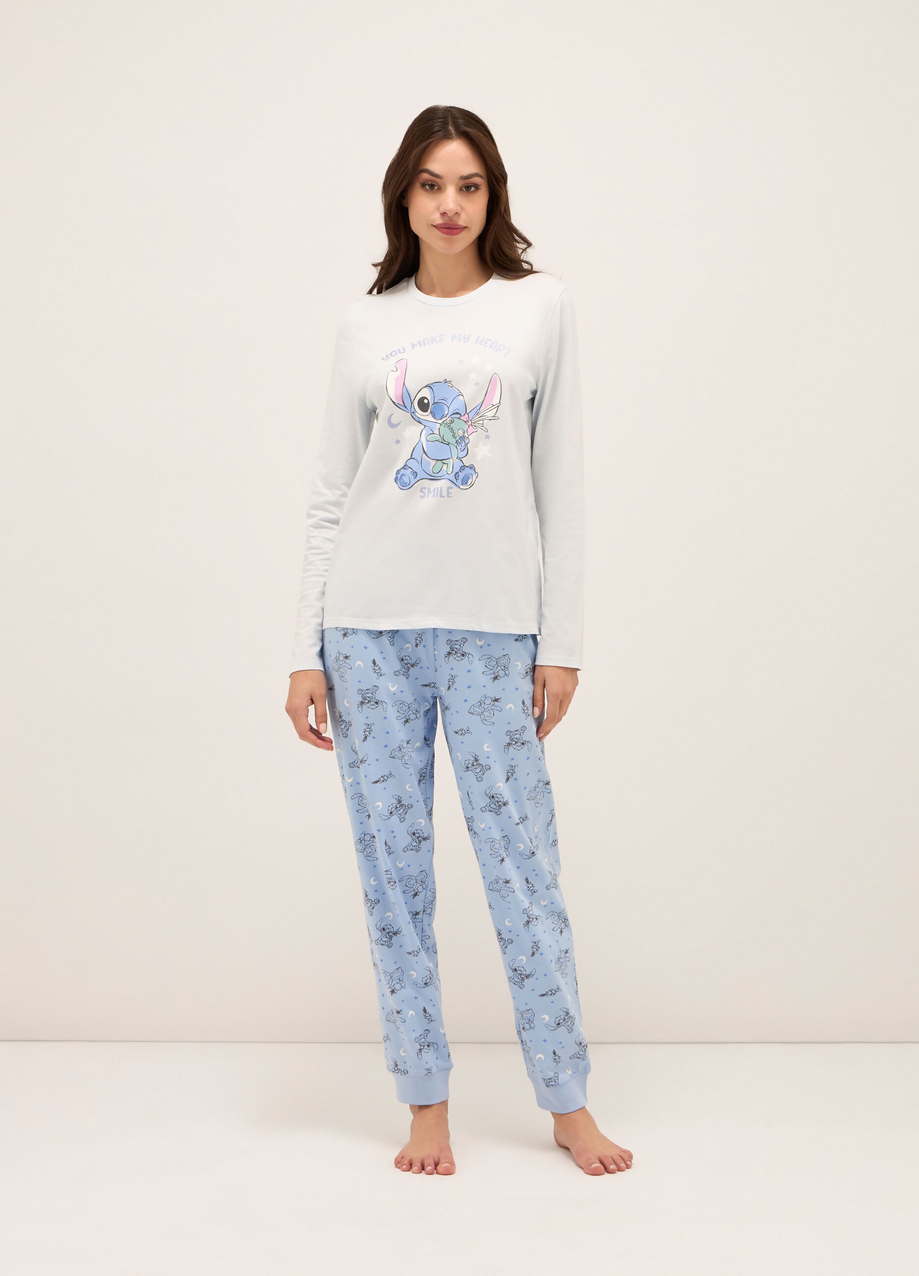 Set pigiama in jersey di puro cotone donna_0