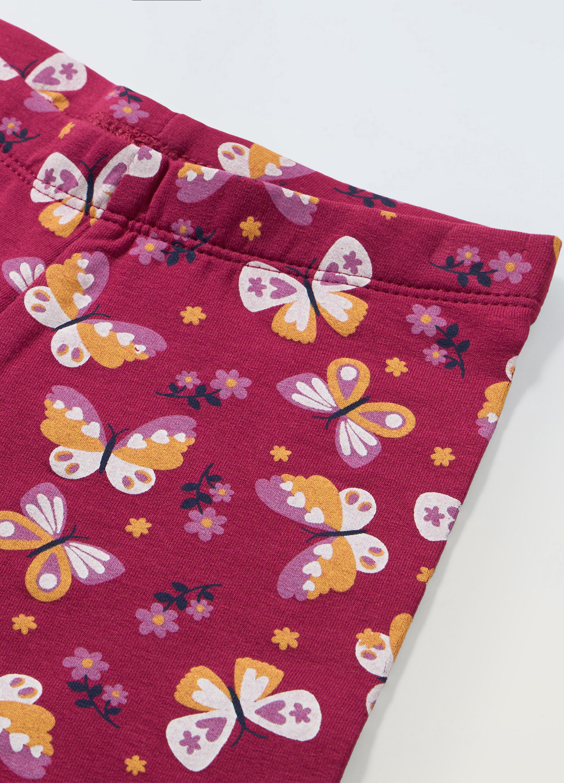 Leggings in cotone stretch con stampa bambina_1