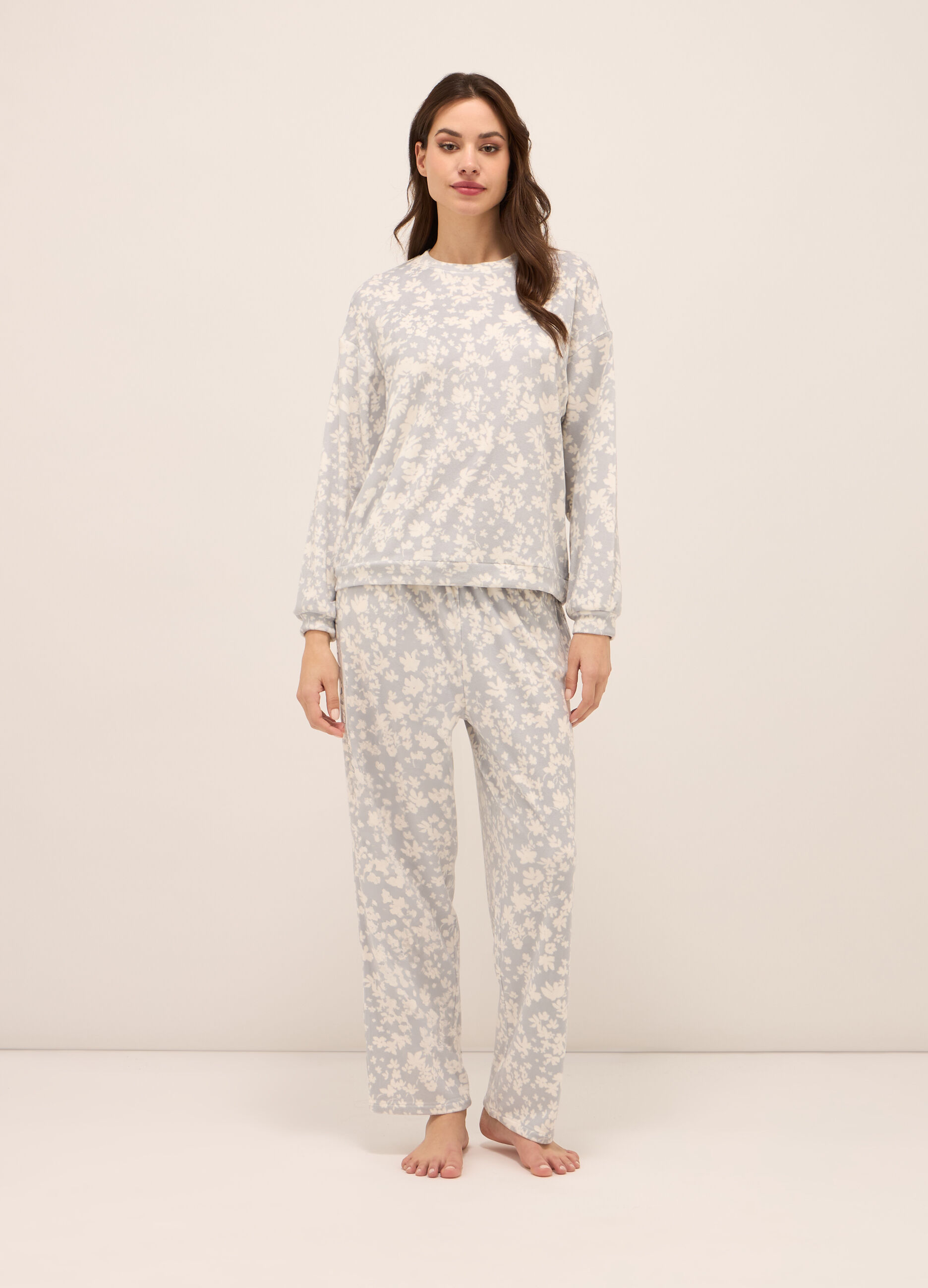 Pantaloni velour pigiama donna_0