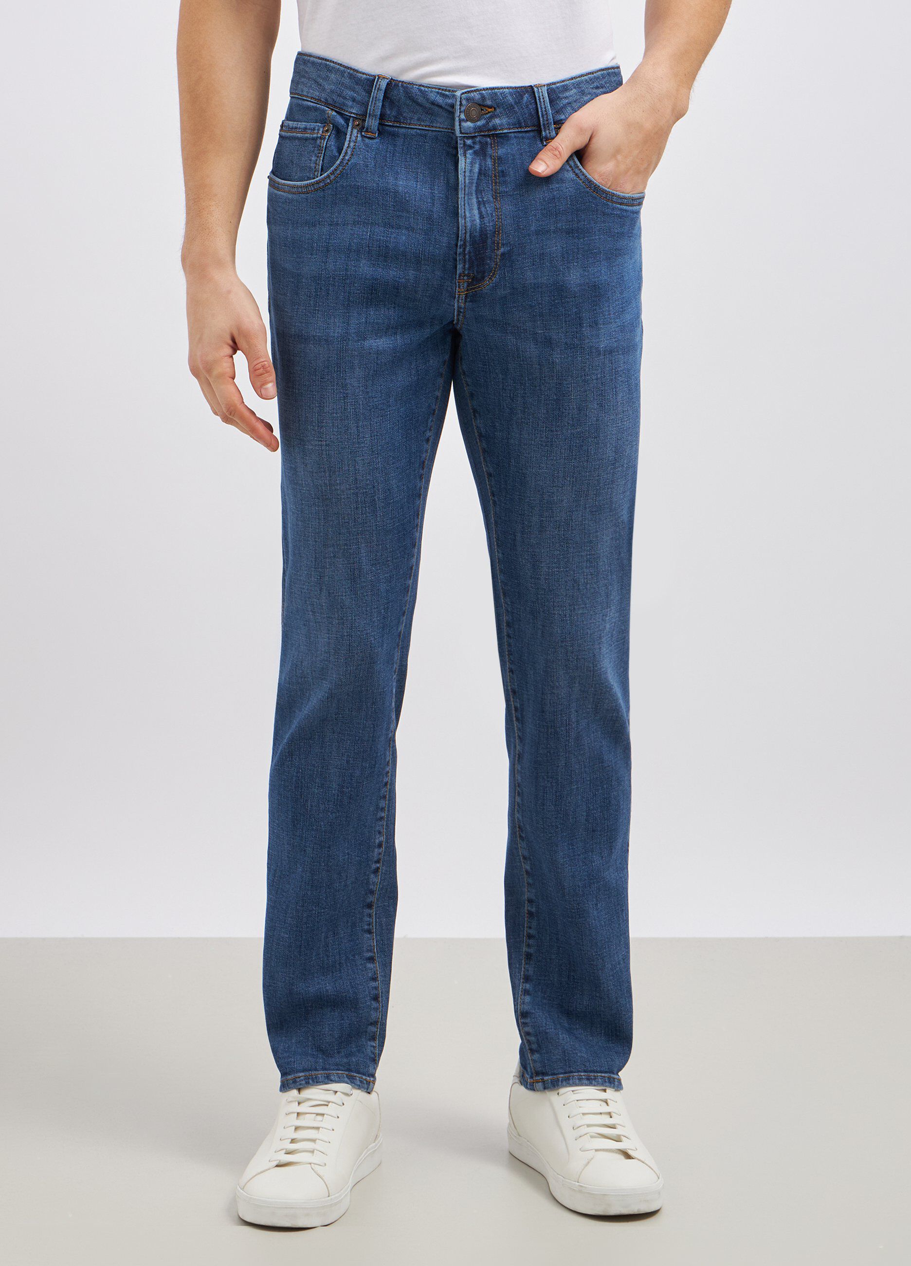 Pantaloni regular fit in denim uomo_1