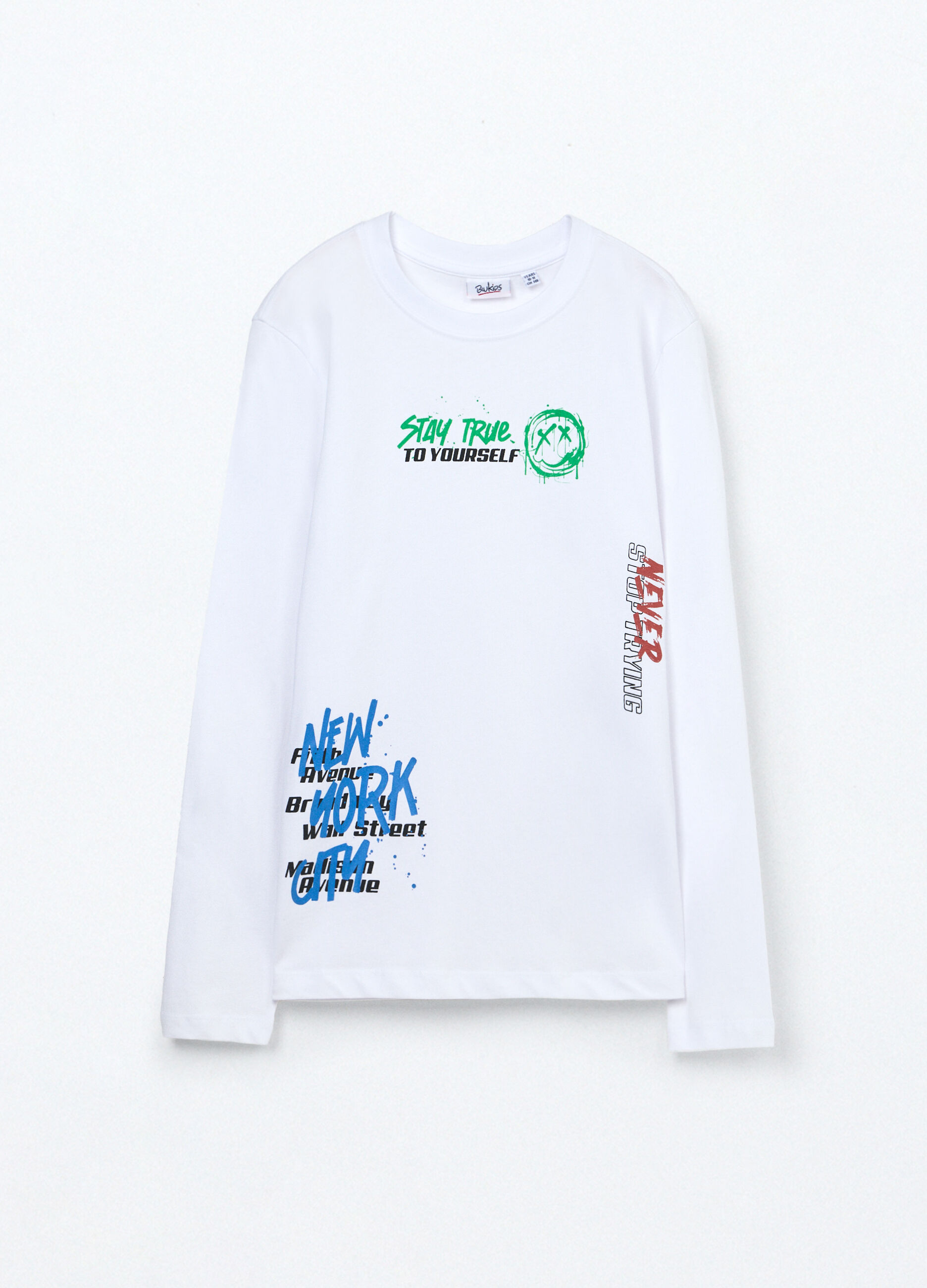 T-shirt in puro cotone a maniche lunghe ragazzo_0