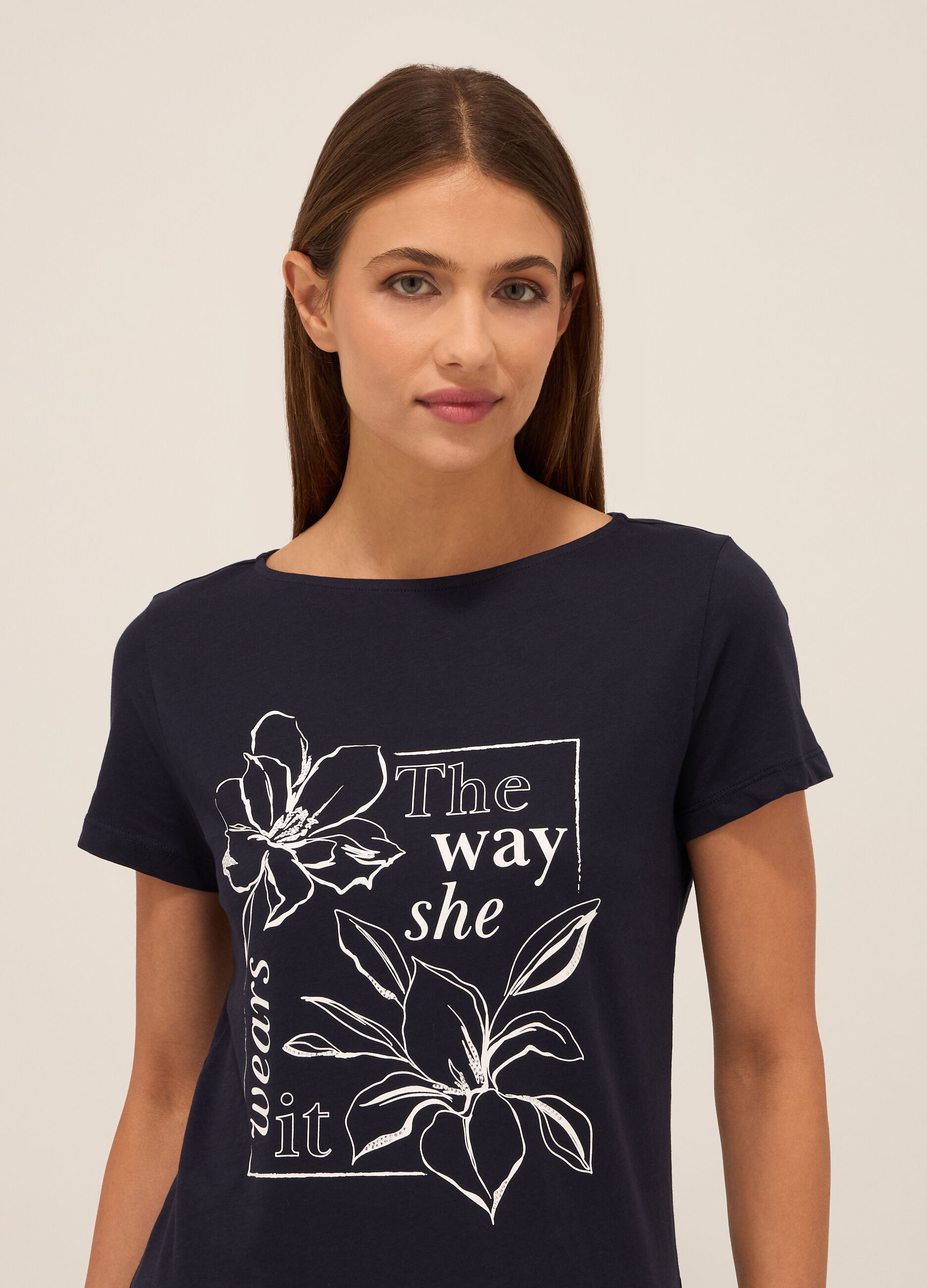 T-shirt in jersey di puro cotone donna_2