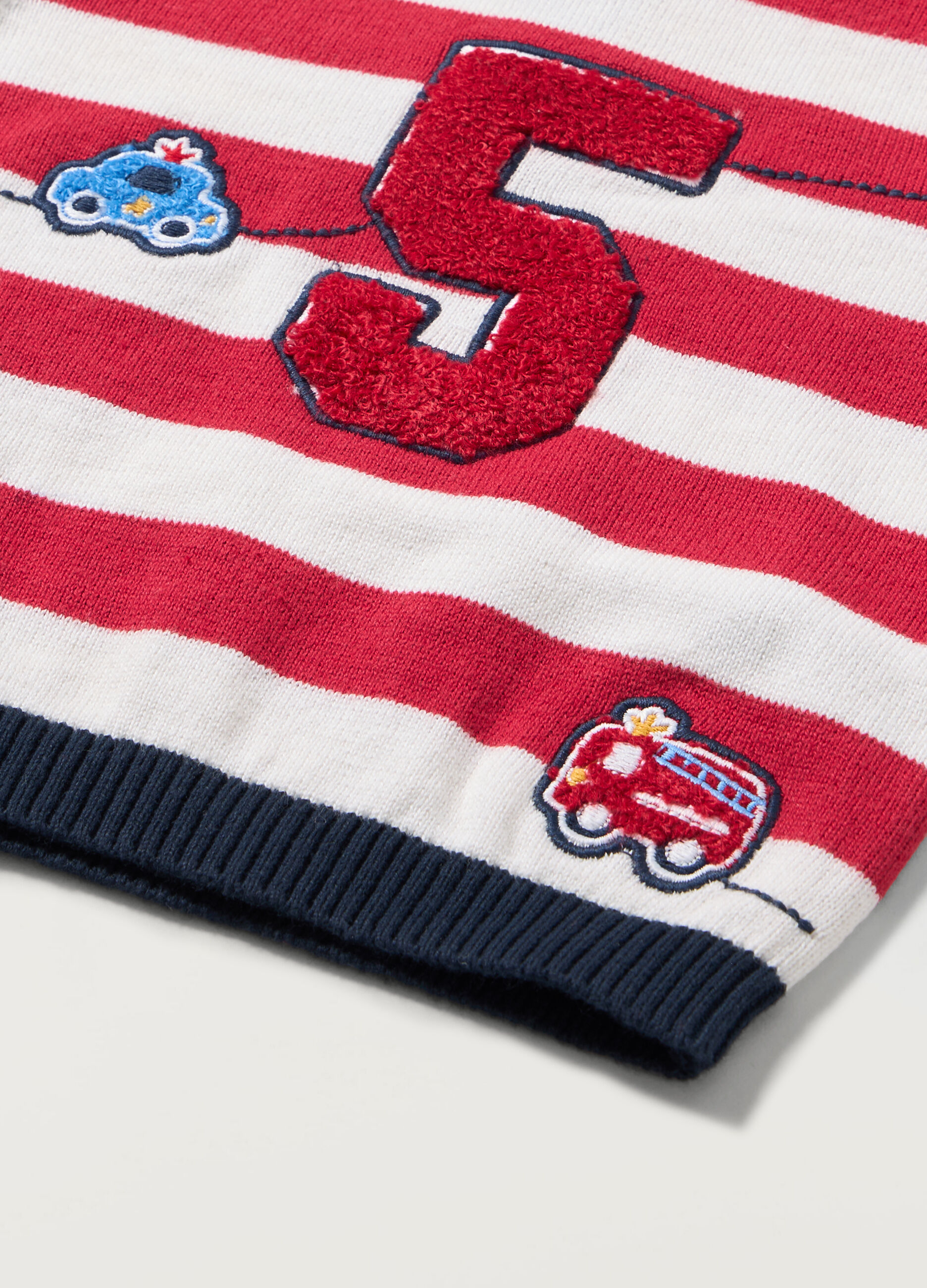 Tricot in puro cotone a righe neonato_1