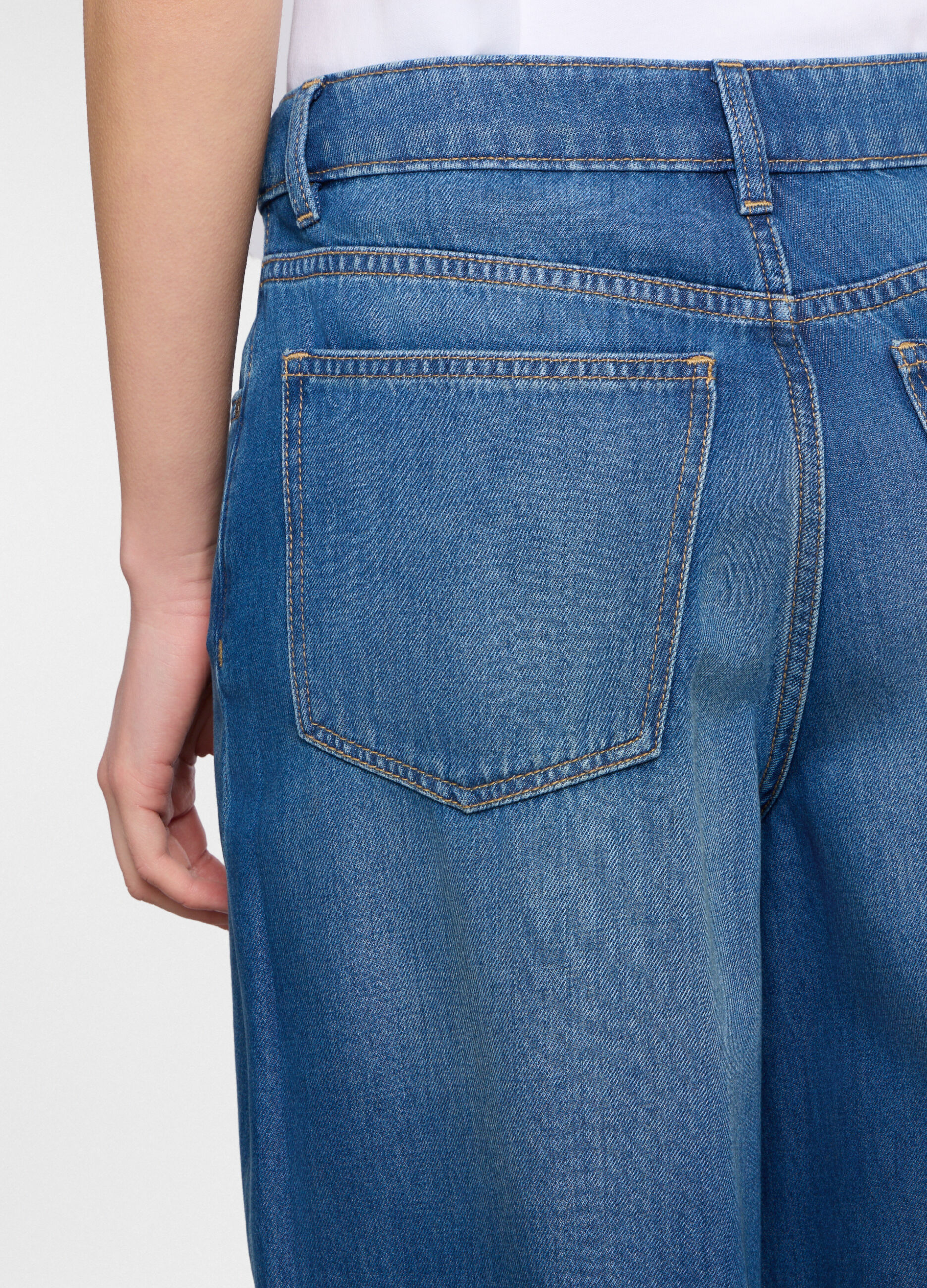 Denim fit Wide leg in cotone misto lyocell donna_3