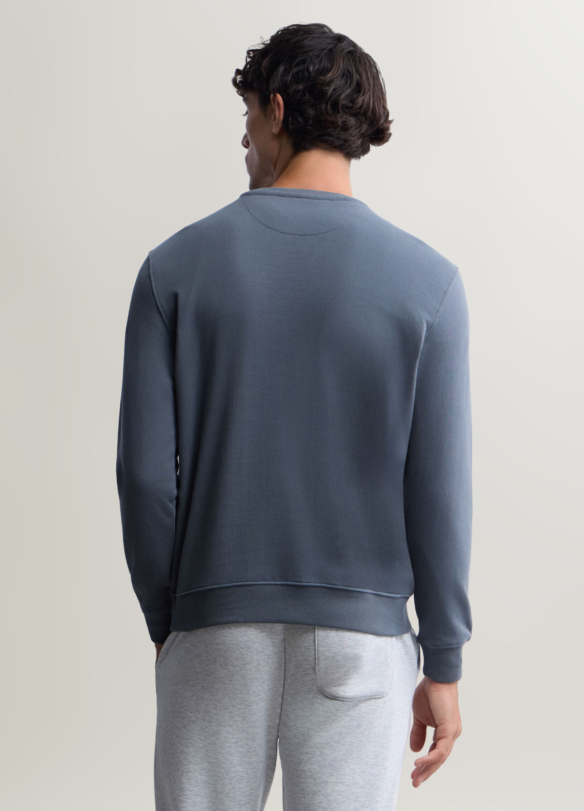 Felpa girocollo in cotone uomo