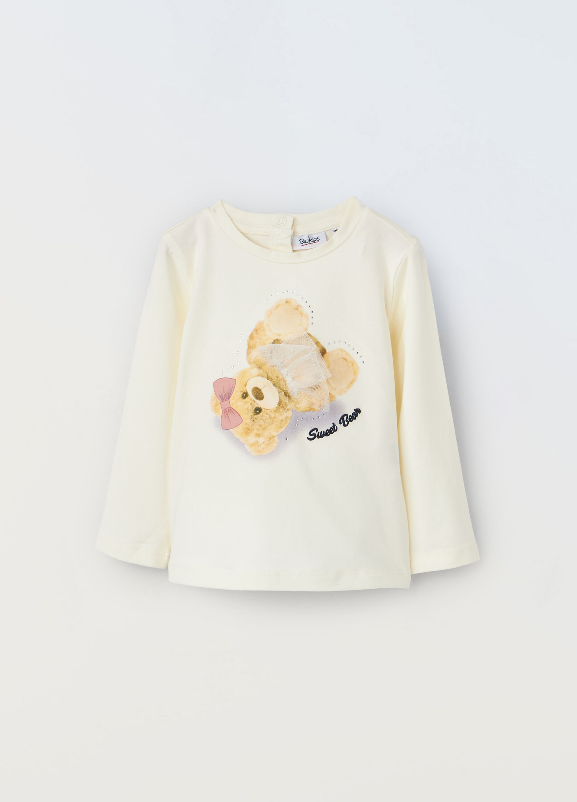 T-shirt a maniche lunghe con applicazioni neonata_0