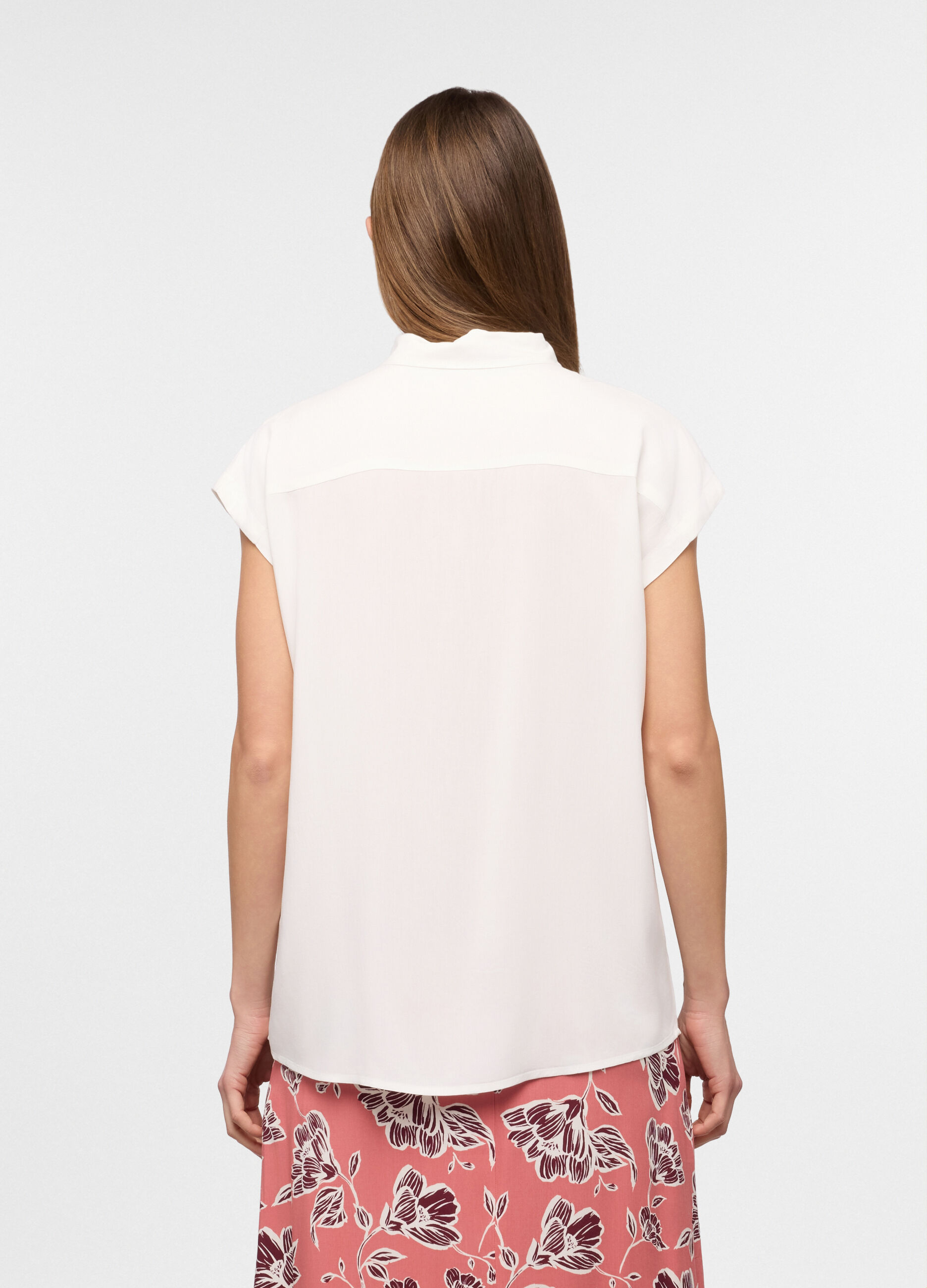 Camicia kimono regular fit con collo alla francese donna_1