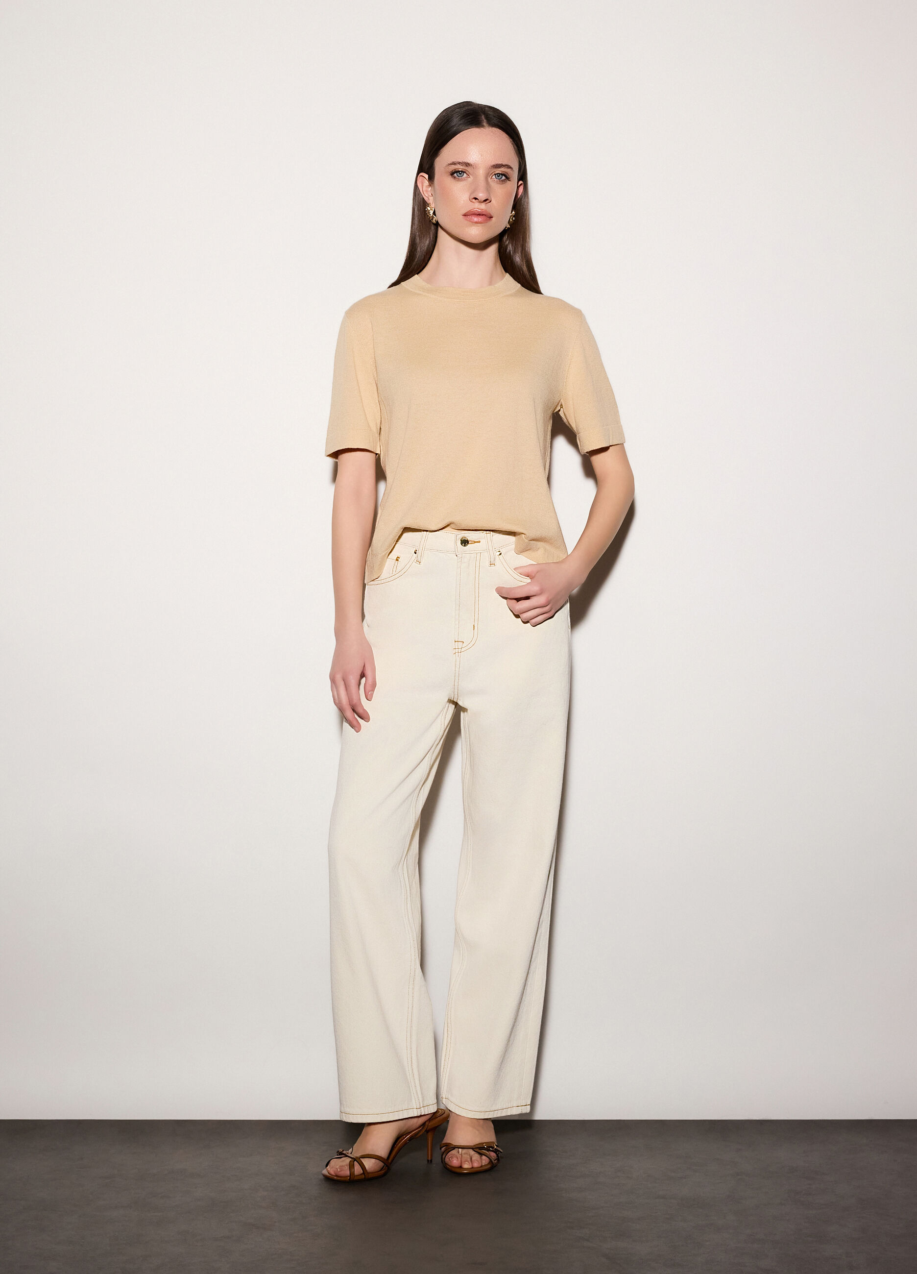 Maglia girocollo rasata donna_0