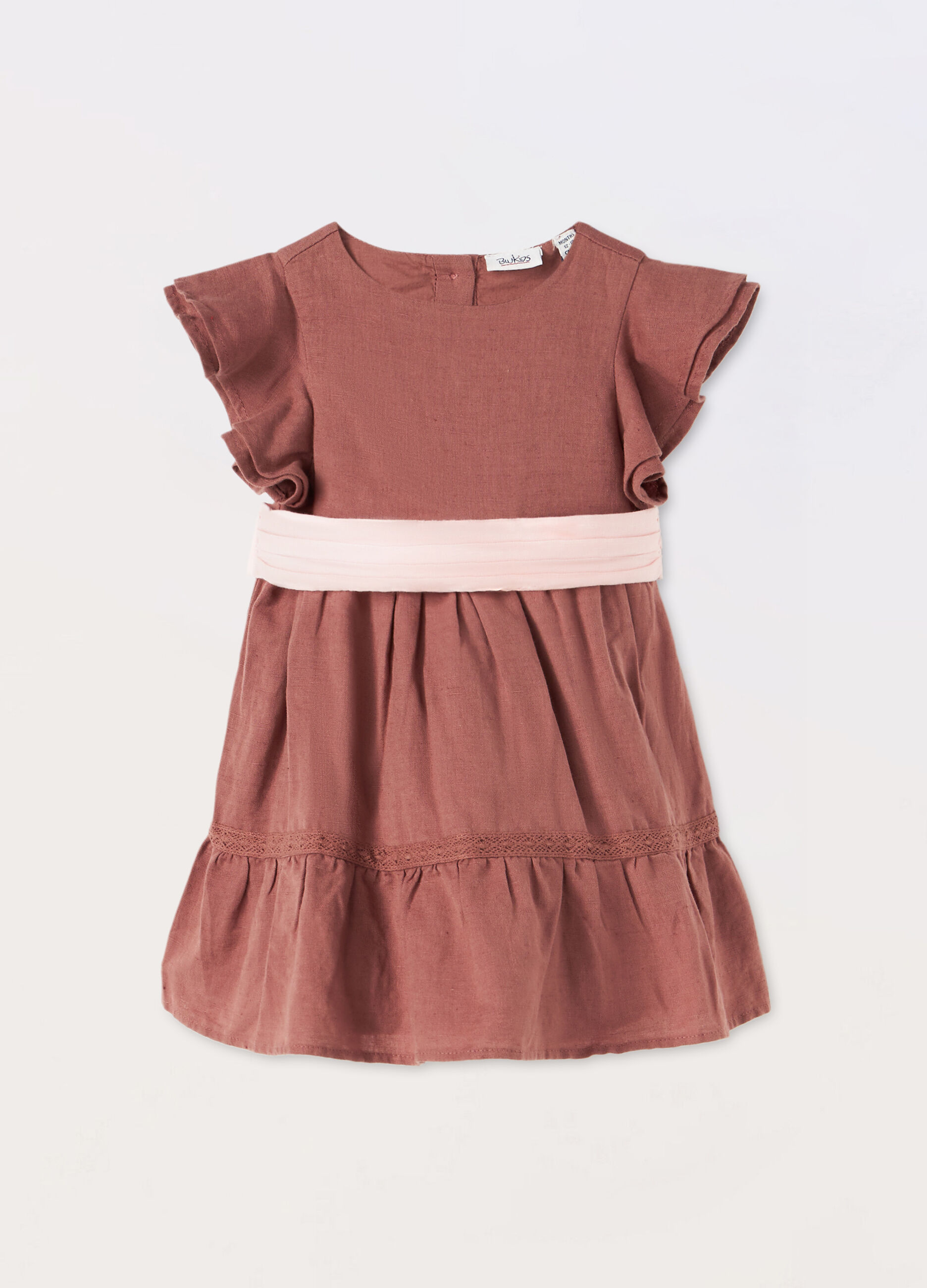 Vestito misto lino neonata_0