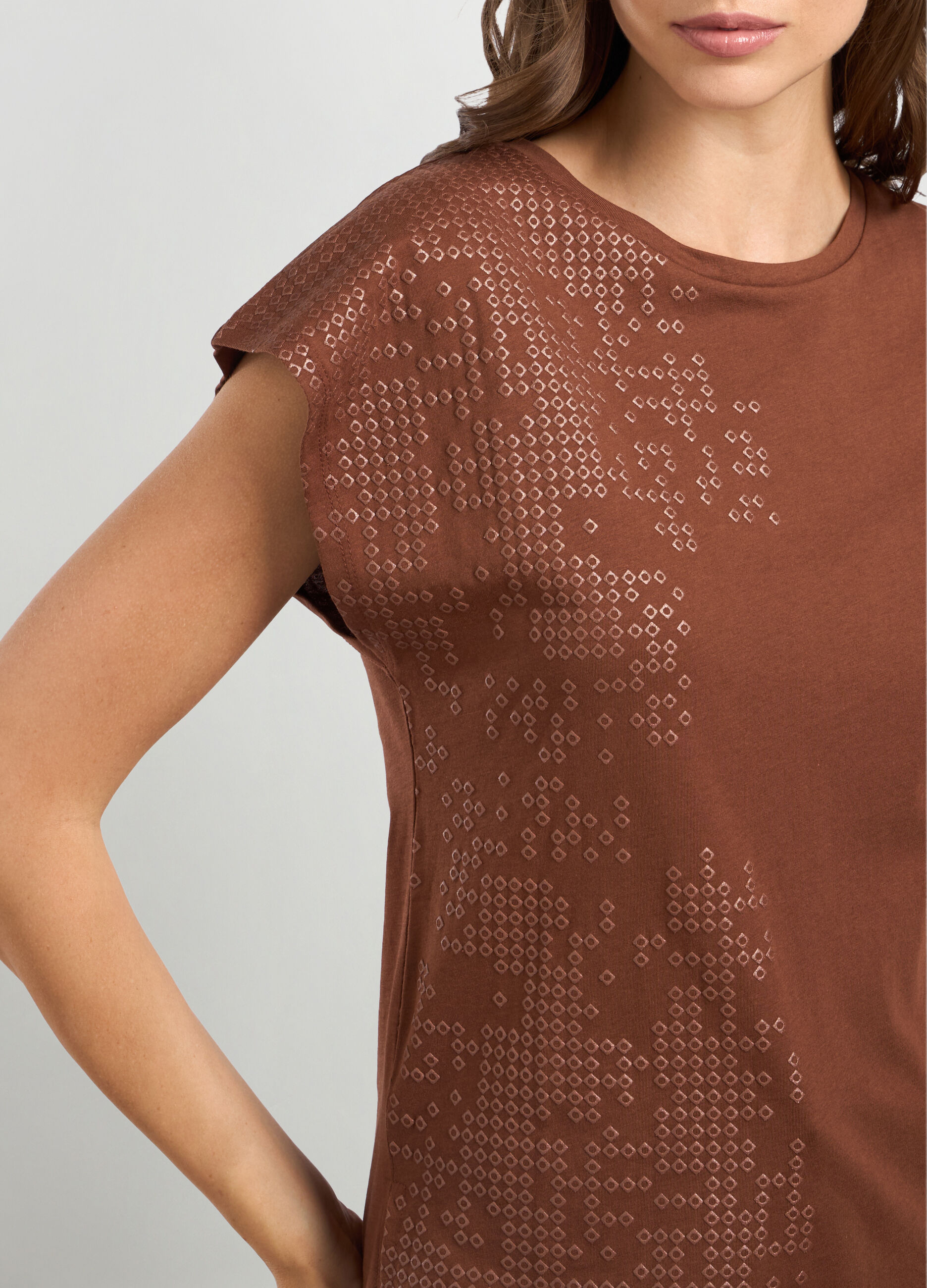 T-shirt in jersey di puro cotone donna_2