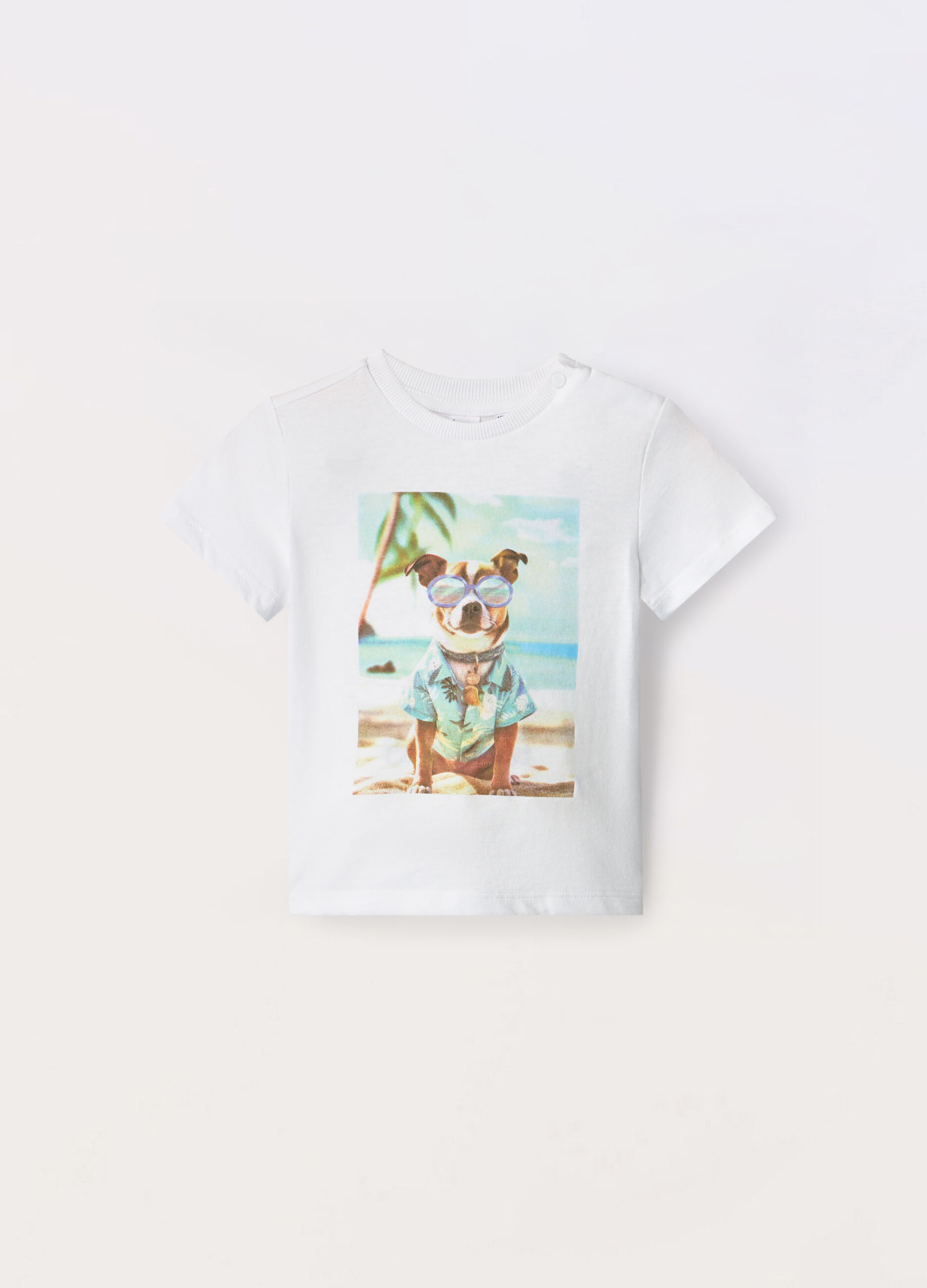 T-shirt in jersey di puro cotone neonato_0