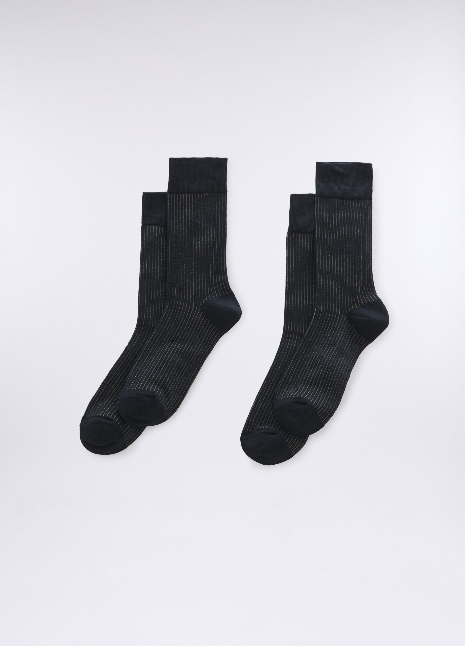 2 pack calze corte in cotone stretch a righe uomo_0