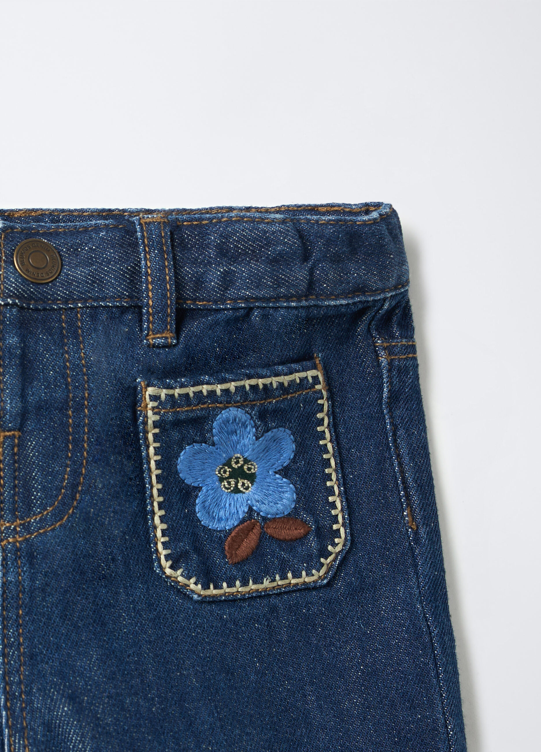 Pantaloni in denim di cotone misto Lyocell Marine Fit bimba_2