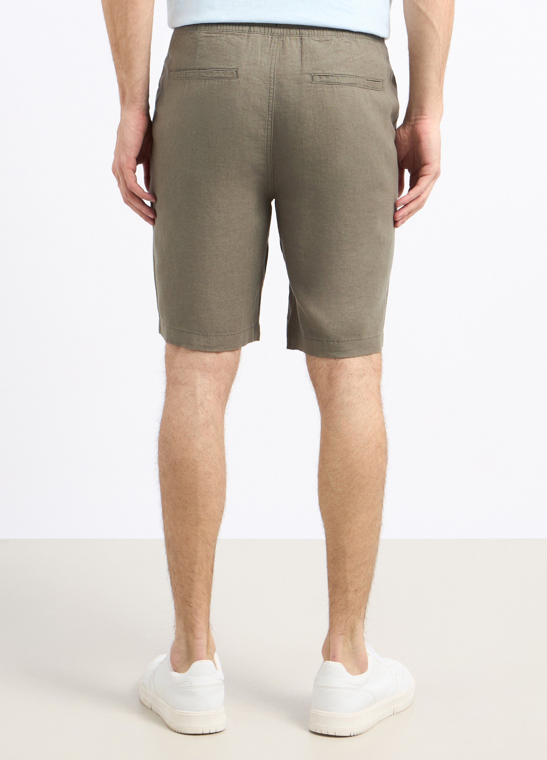 Shorts in misto lino uomo_1