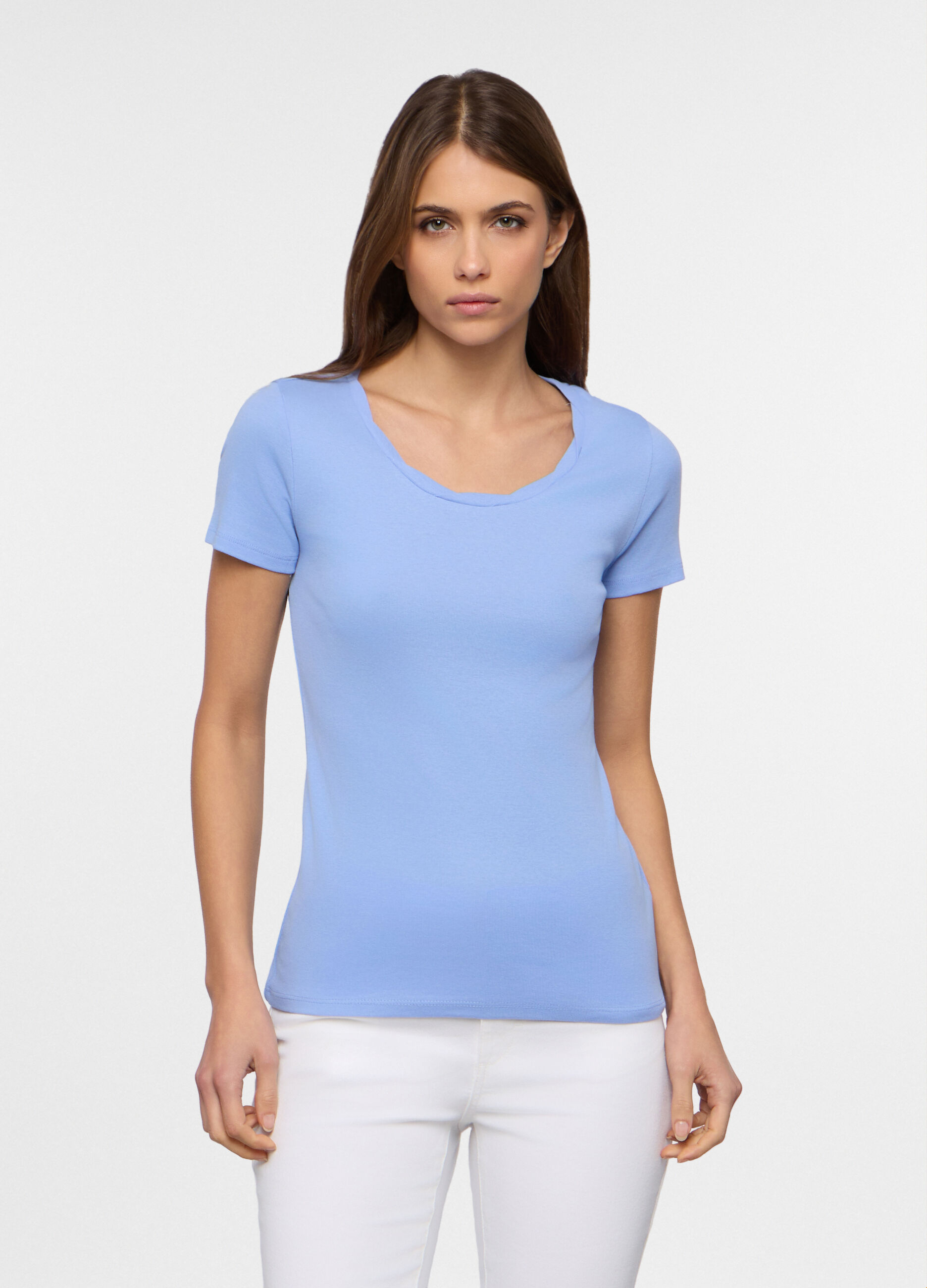T-shirt con scollo rotondo donna_0