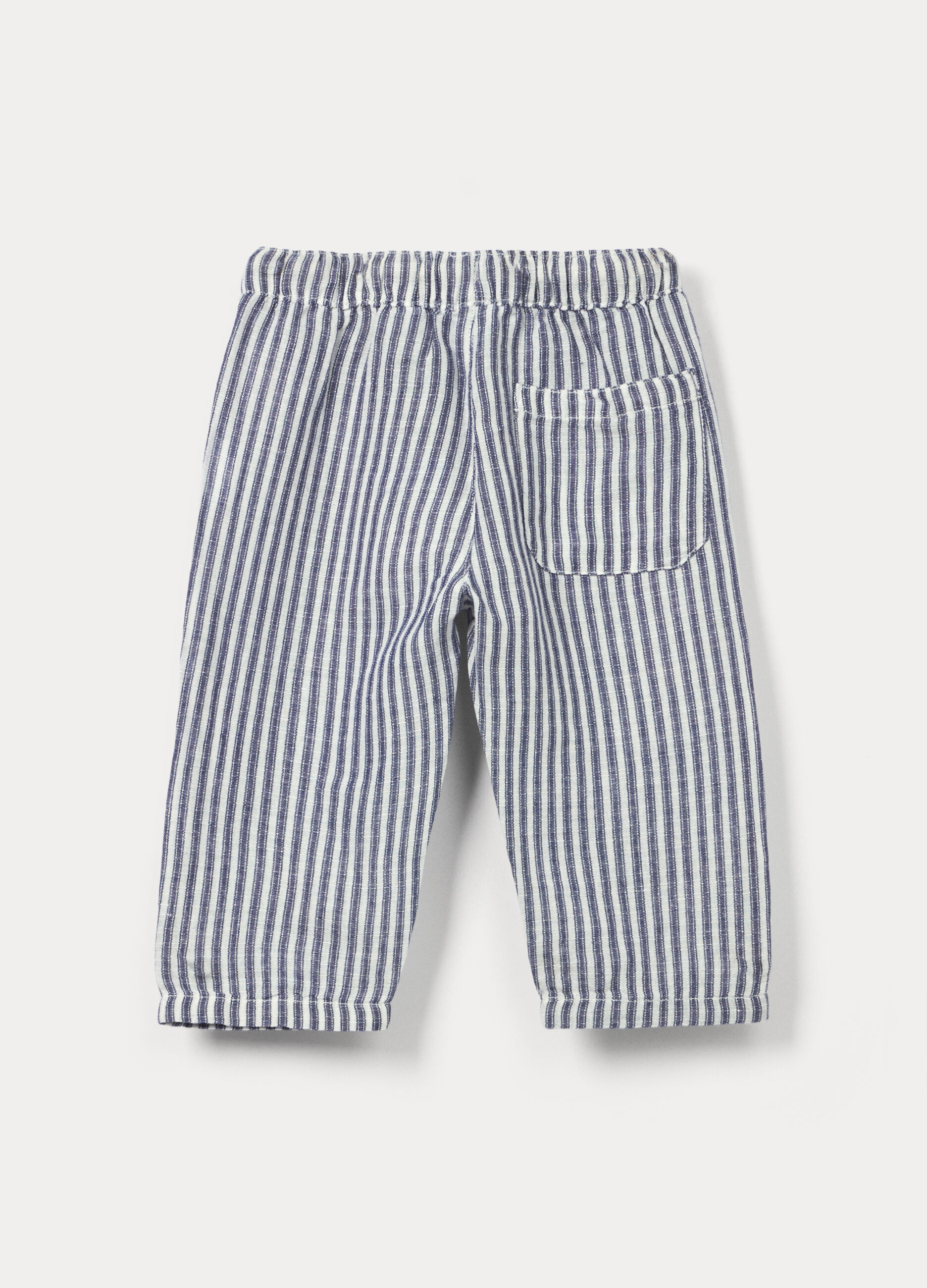 Pantaloni a righe misto lino bimbo_1