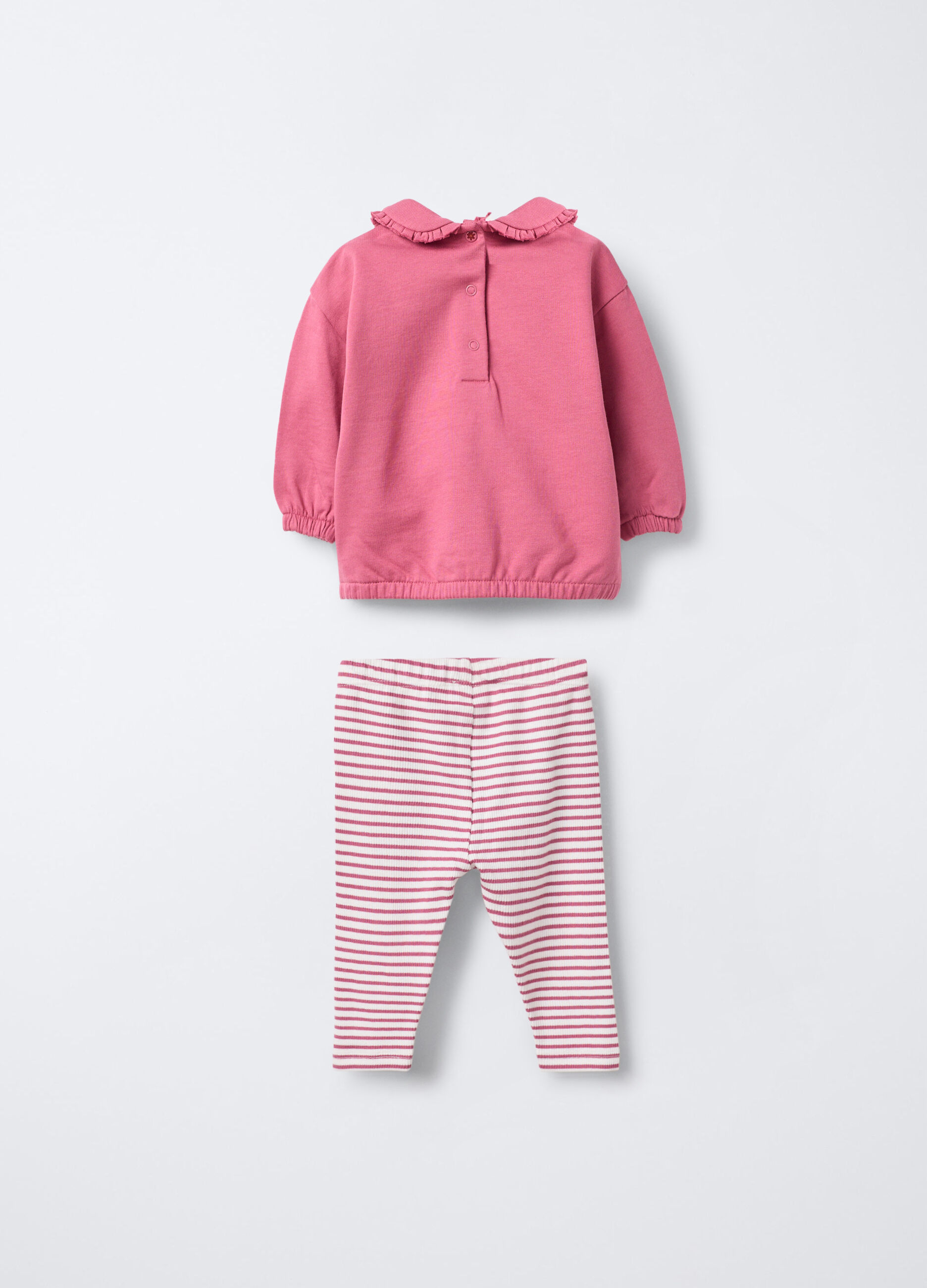 Jogging set in pura felpa di cotone neonata_1