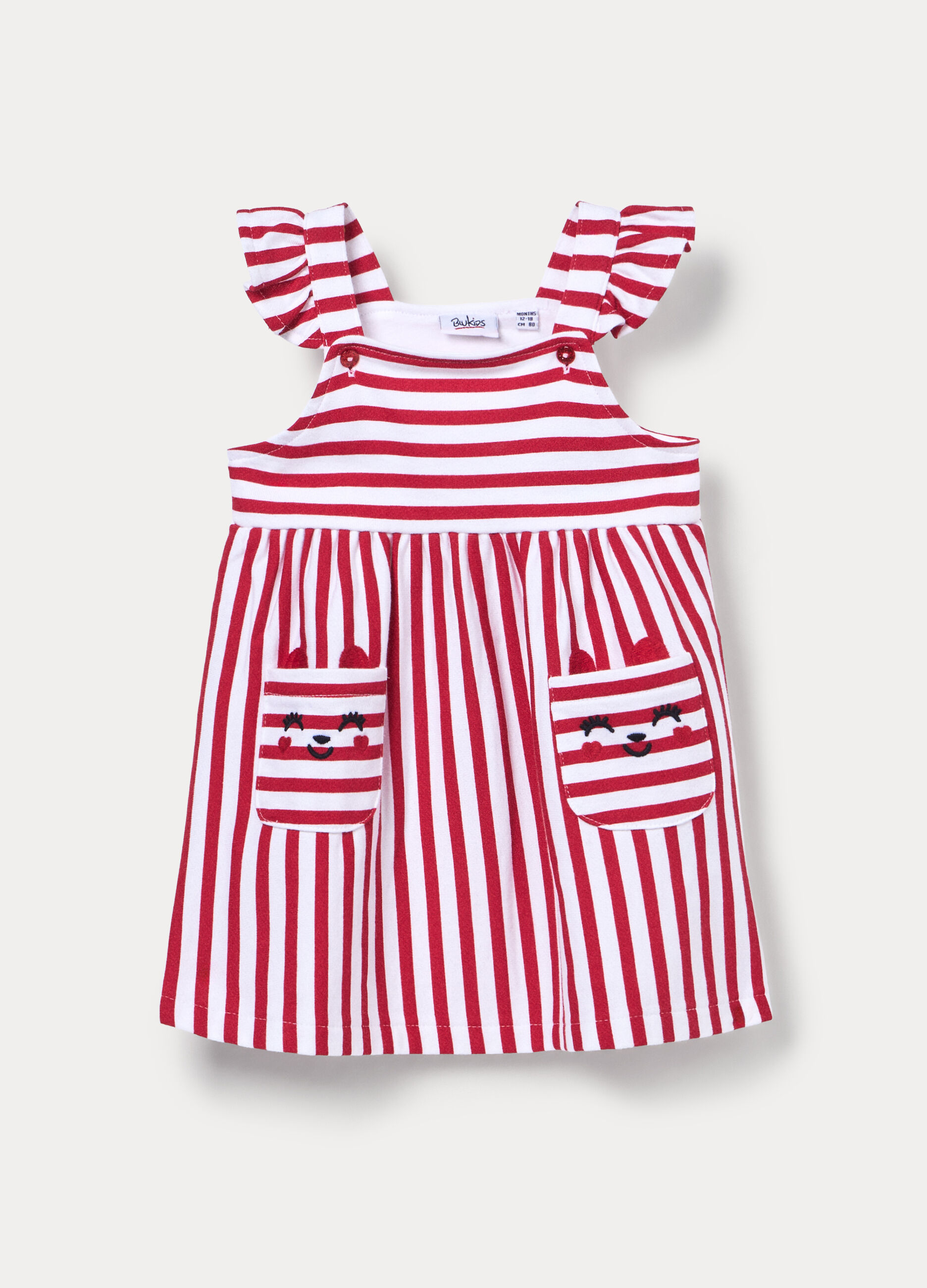 Vestito a righe in french terry di puro cotone _0