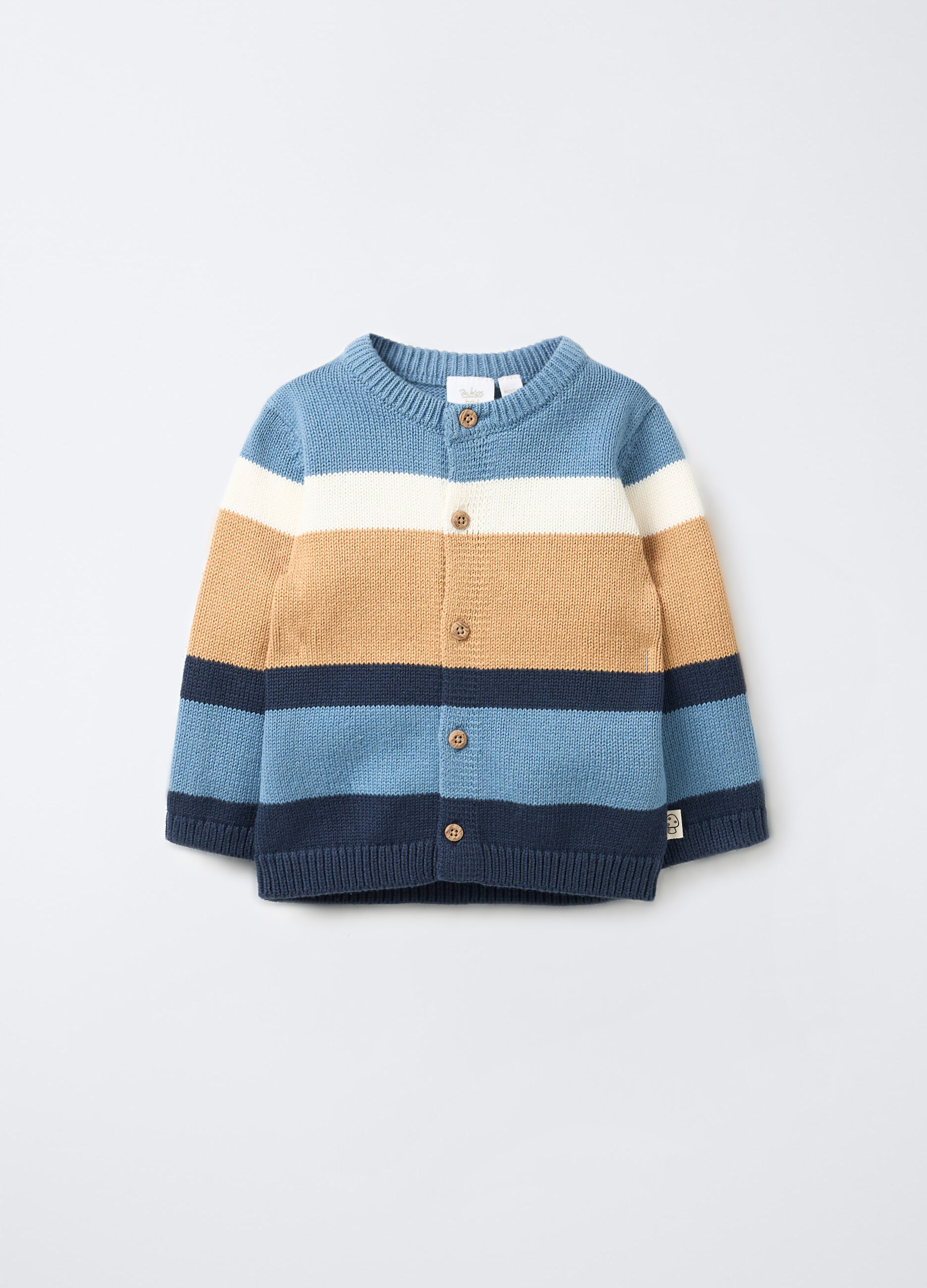 Cardigan tricot in puro cotone neonato_0