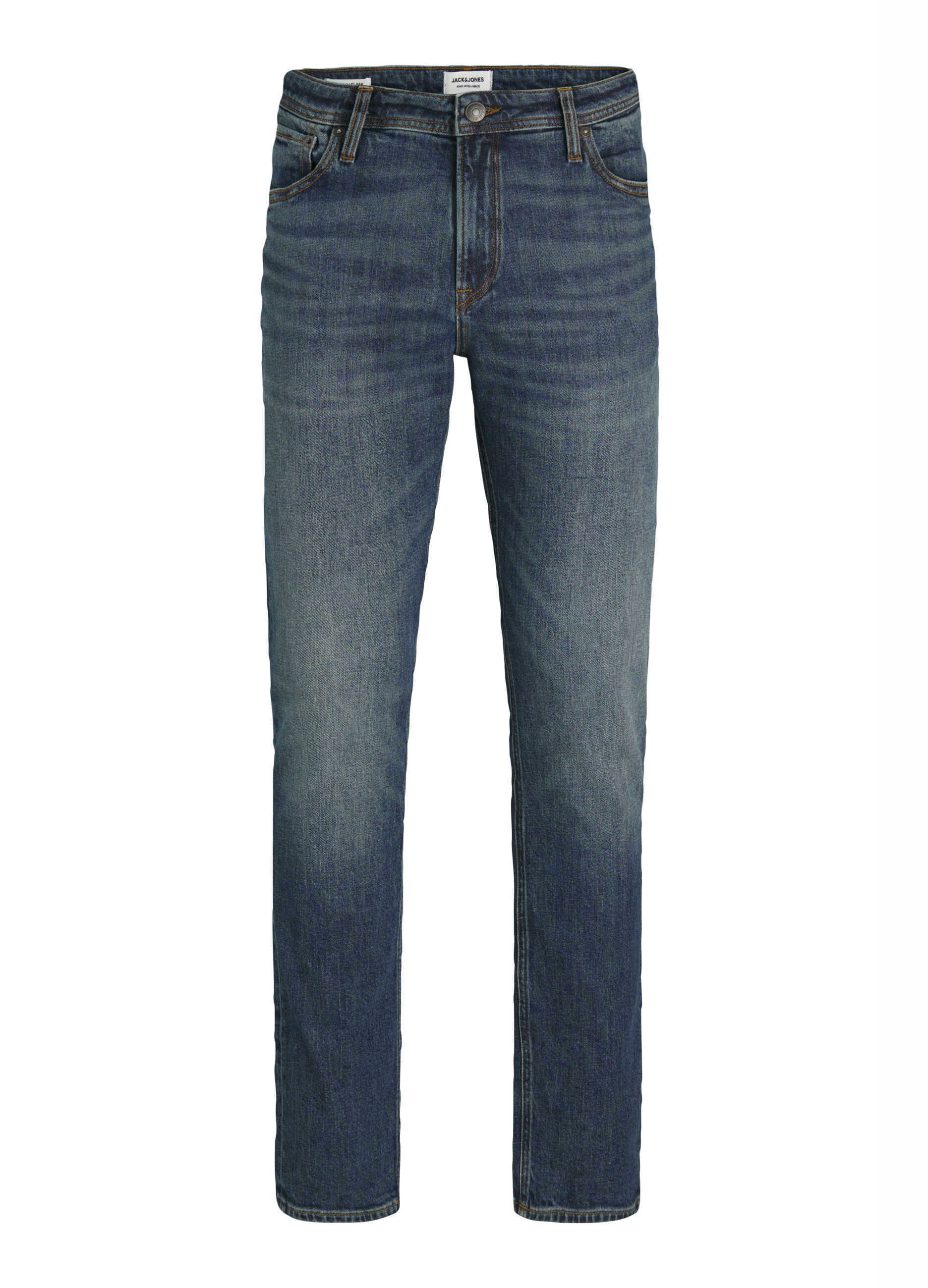 Jeans regular fit in denim lavato uomo_6