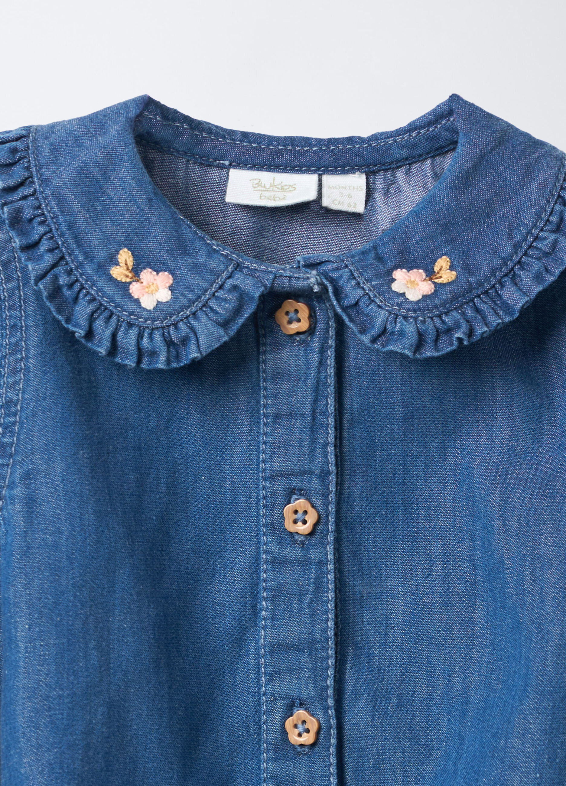 Body in chambray di puro cotone neonata_2