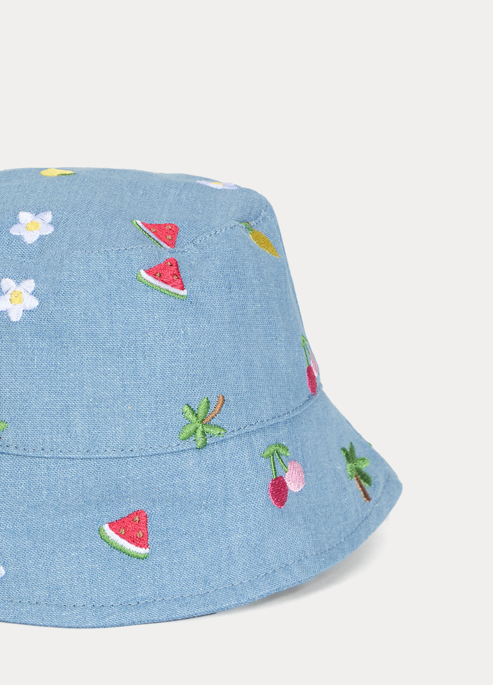 Cappello alla pescatora in chambray neonata_2
