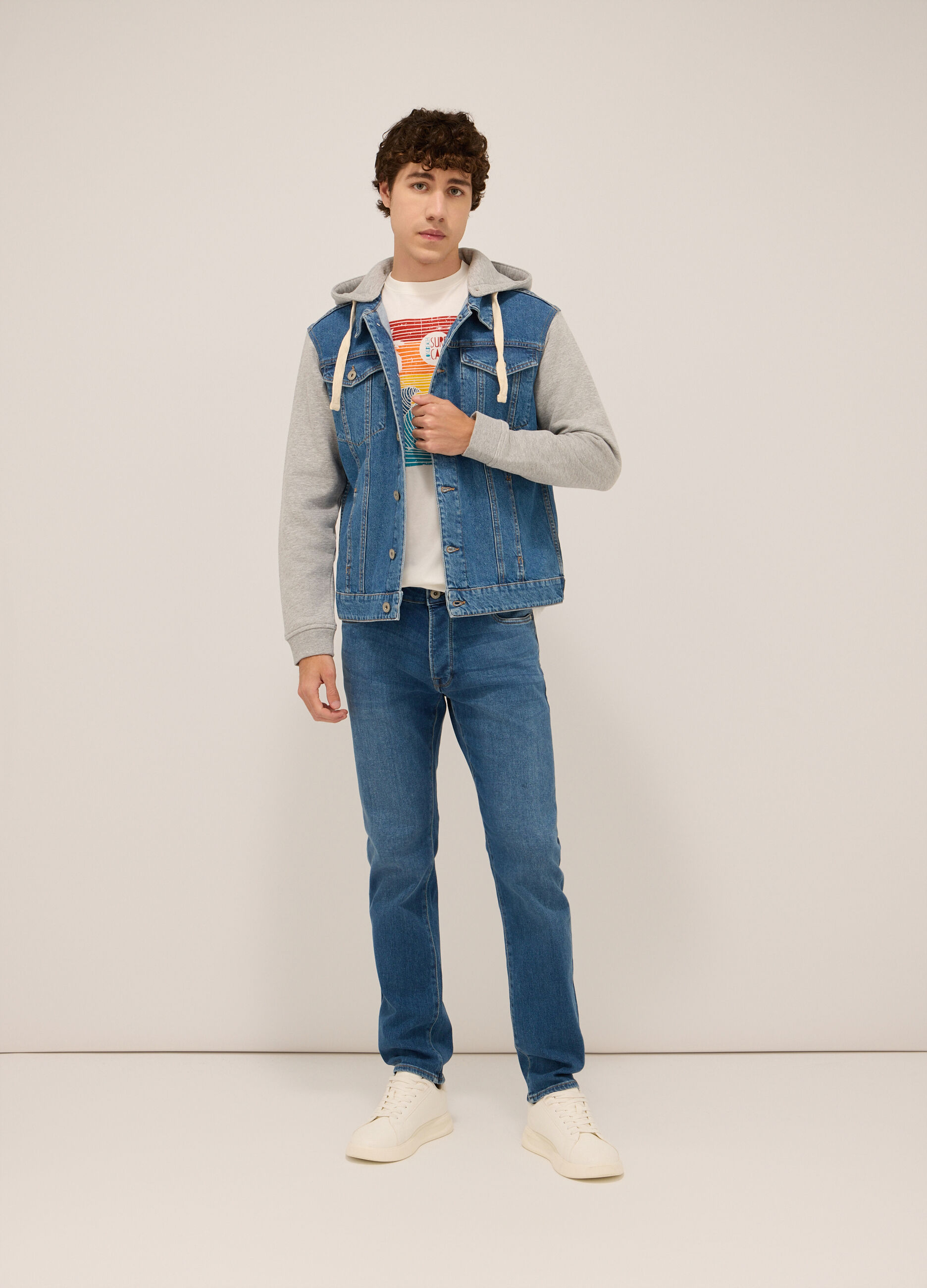 Giacca sportiva in denim di cotone uomo_0