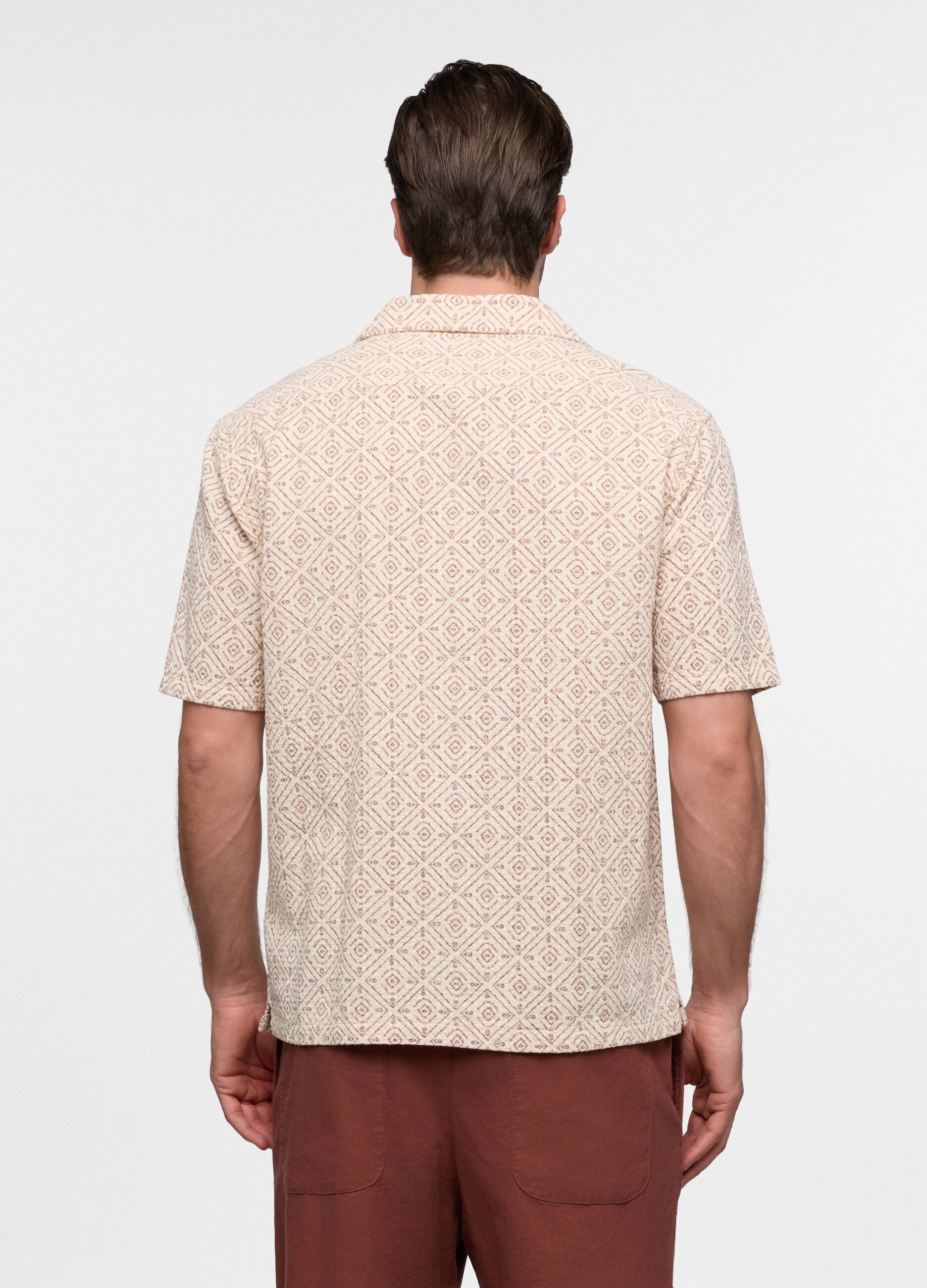 Camicia a maniche corte con stampa uomo_1