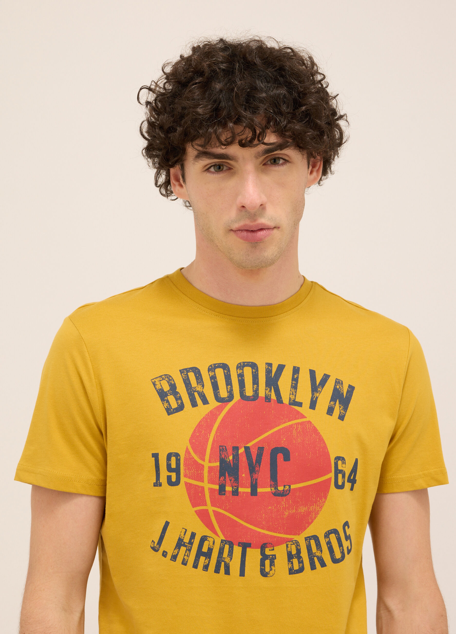 T-shirt girocollo in jersey di cotone con stampa_2