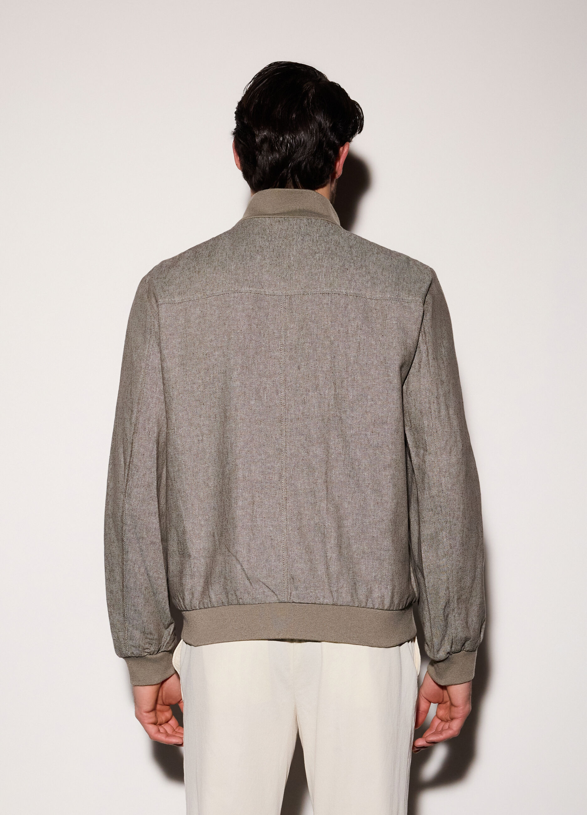 Bomber in lino e cotone uomo_1