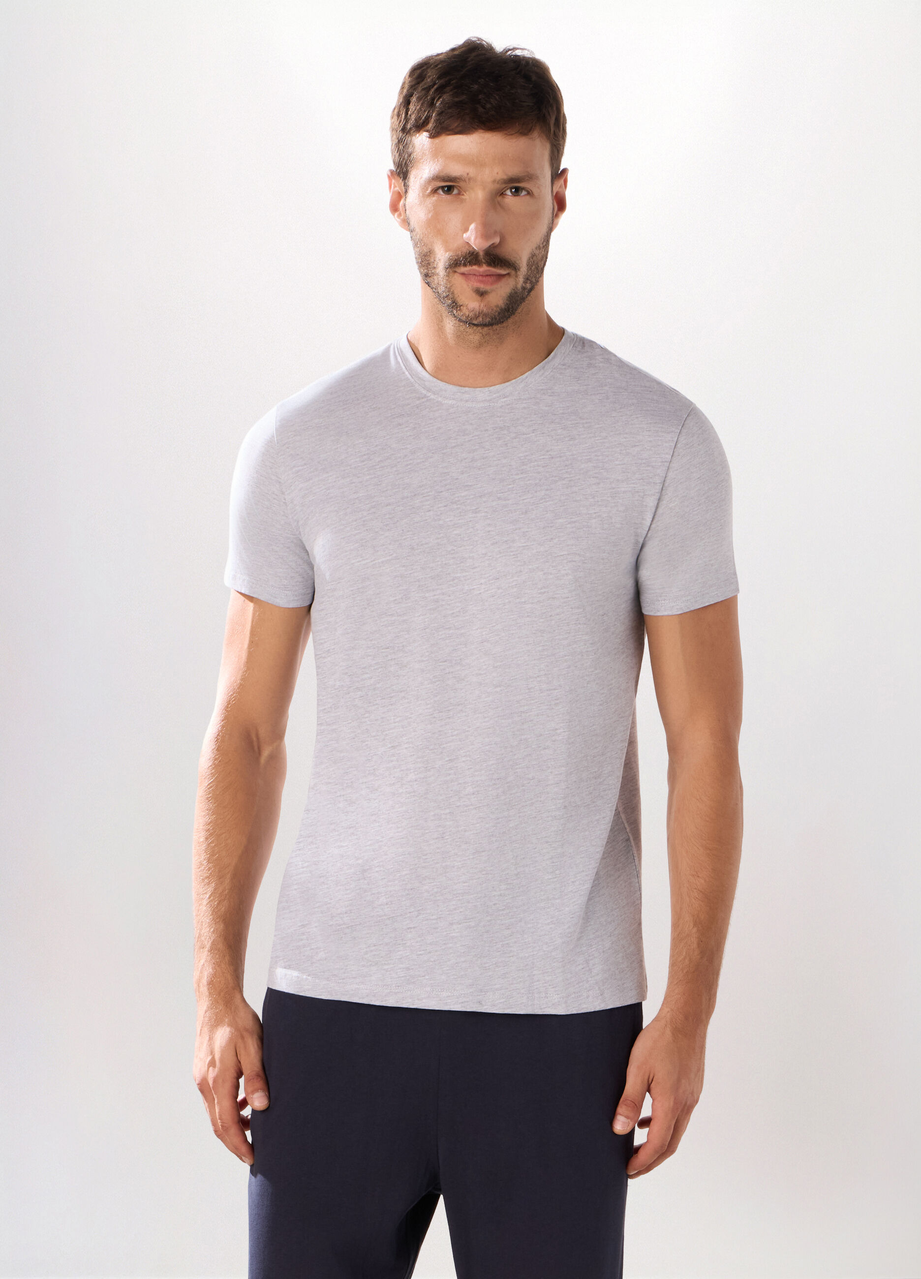 Maglietta intima girocollo in misto cotone uomo_0