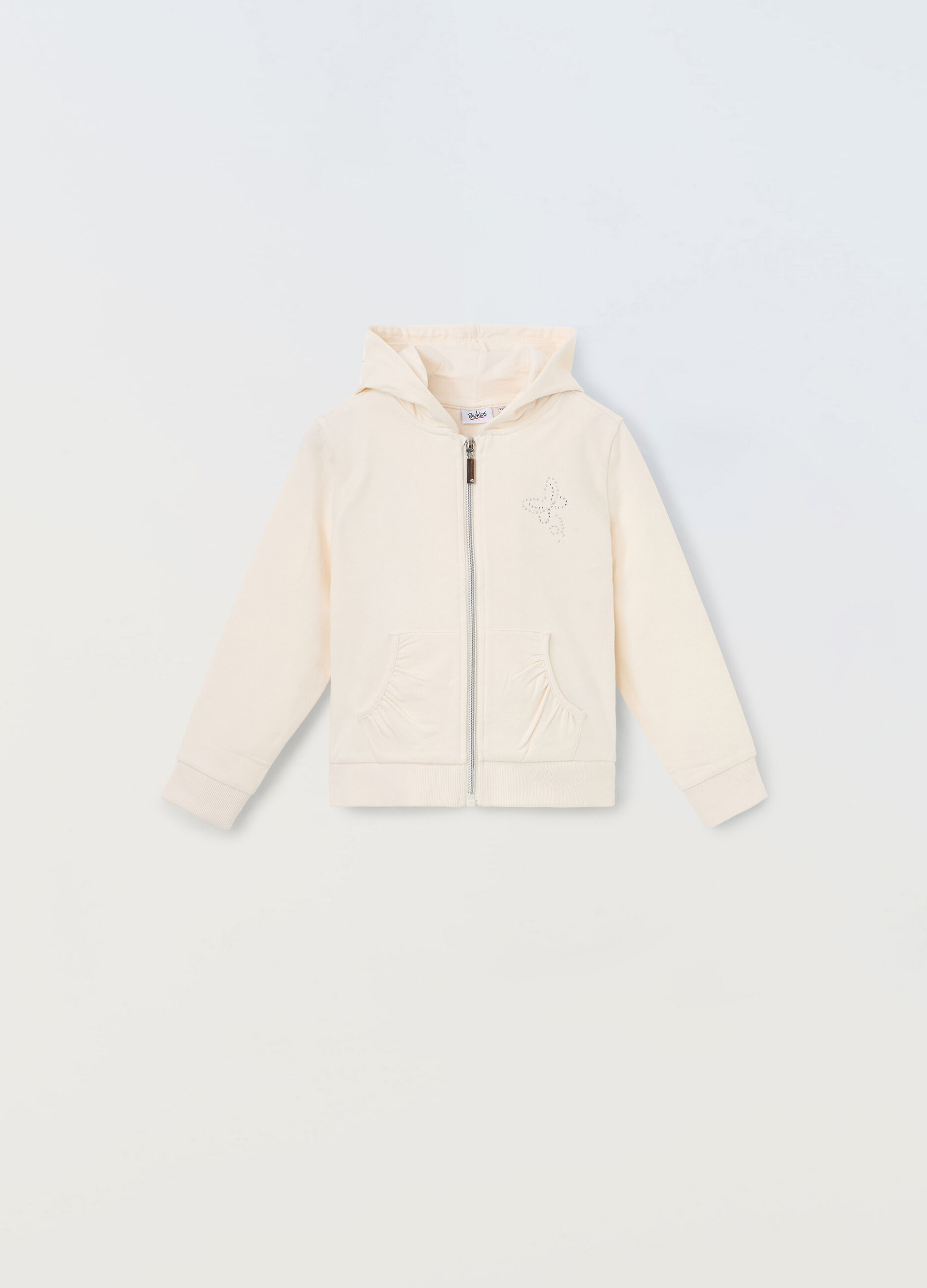 Felpa bambina con zip senza cappuccio cheap