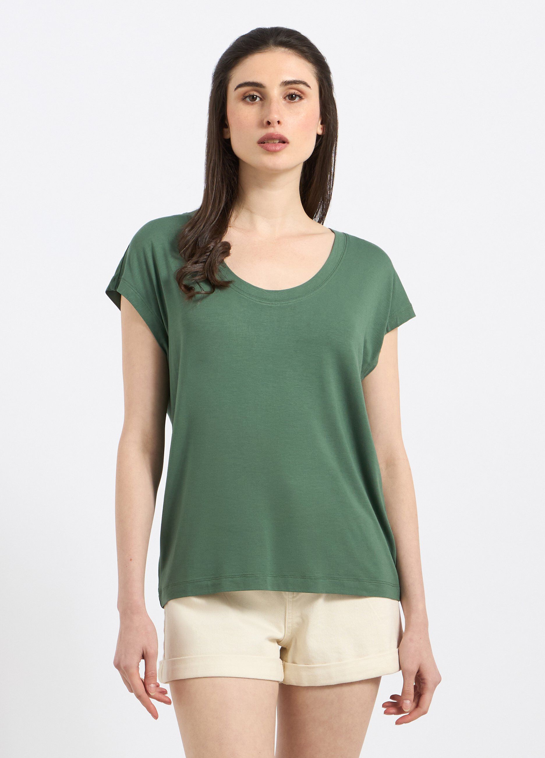 T-shirt in viscosa stretch donna_0